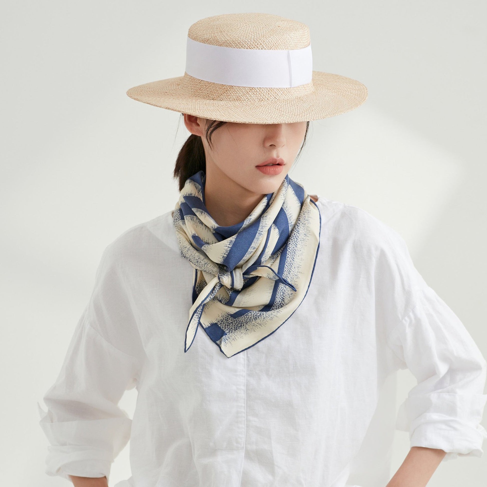 Timeless Stripes Silk Scarf - Double-sided Print with Luxury Hand-Rolled & Sand-Washed Finish