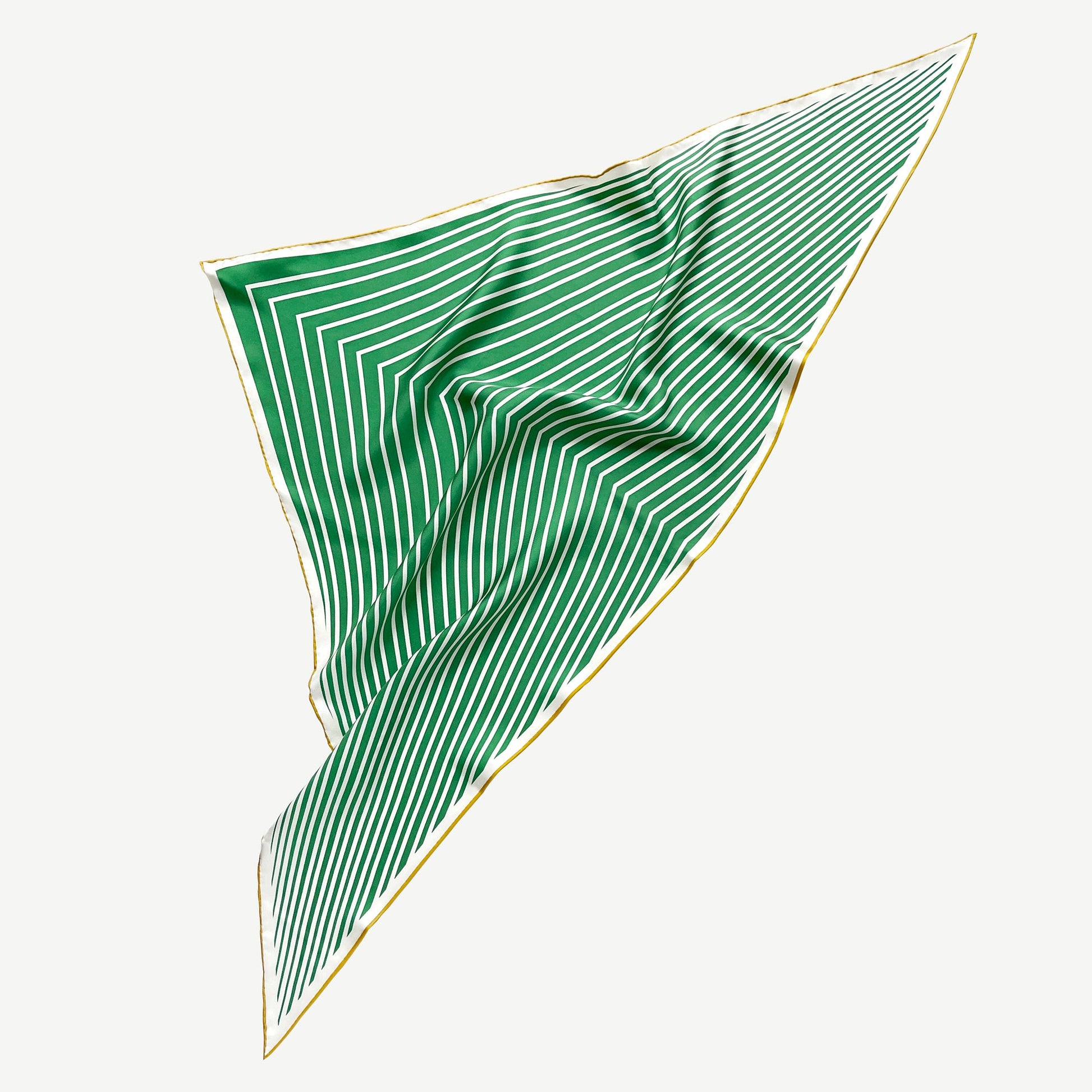 Classic Stripes Triangle Silk Scarf - Hand-rolled Bandana Scarf for Women