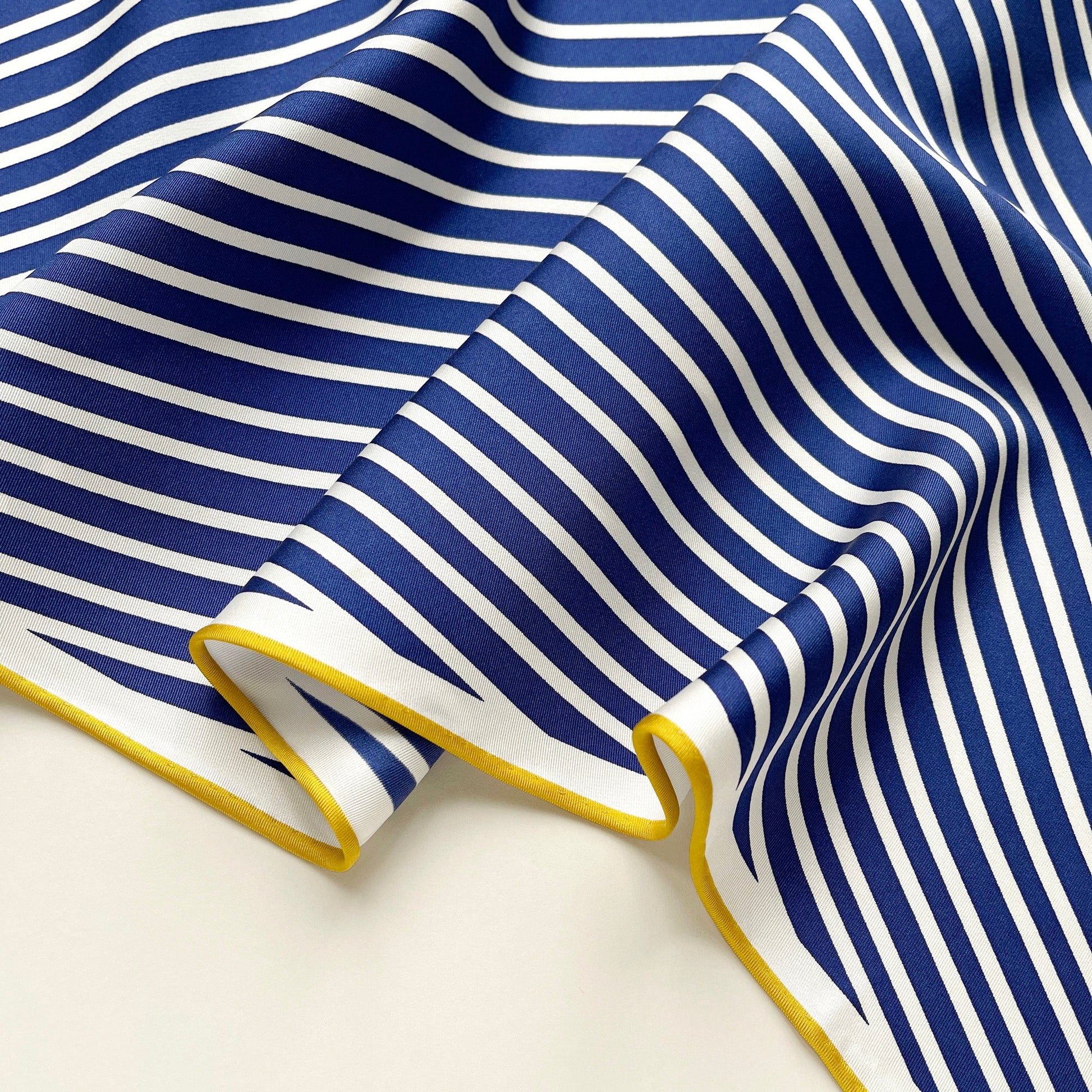 Classic Stripes Triangle Silk Scarf - Hand-rolled Bandana Scarf for Women