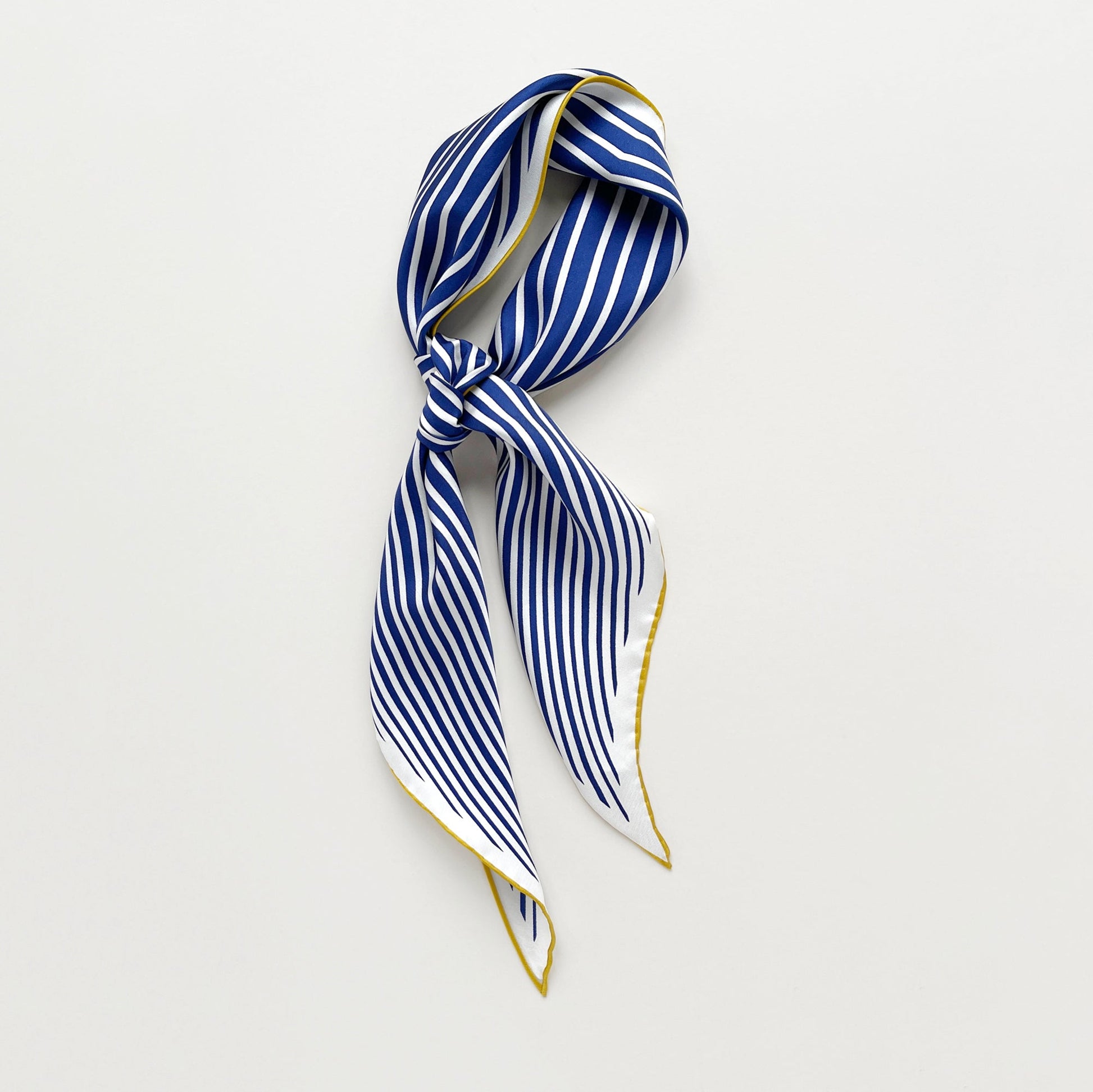 Classic Stripes Triangle Silk Scarf - Hand-rolled Bandana Scarf for Women