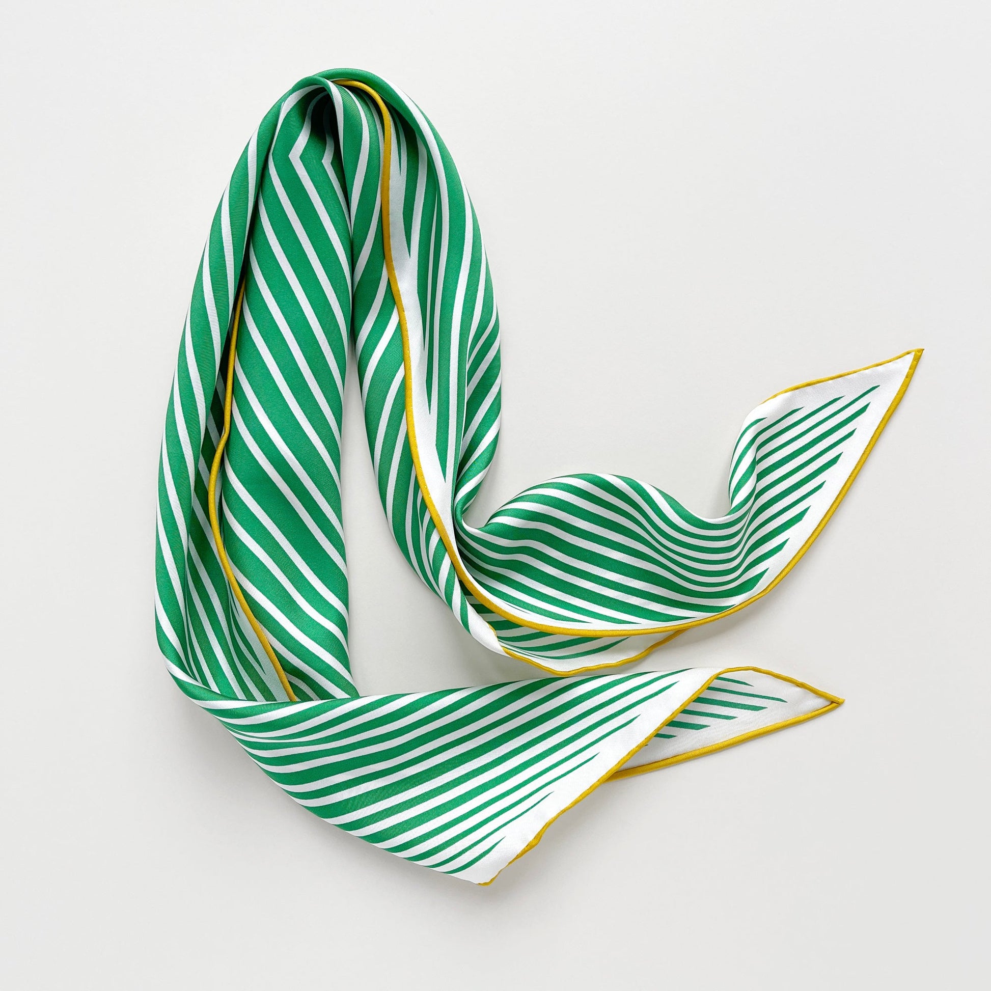 Classic Stripes Triangle Silk Scarf - Hand-rolled Bandana Scarf for Women
