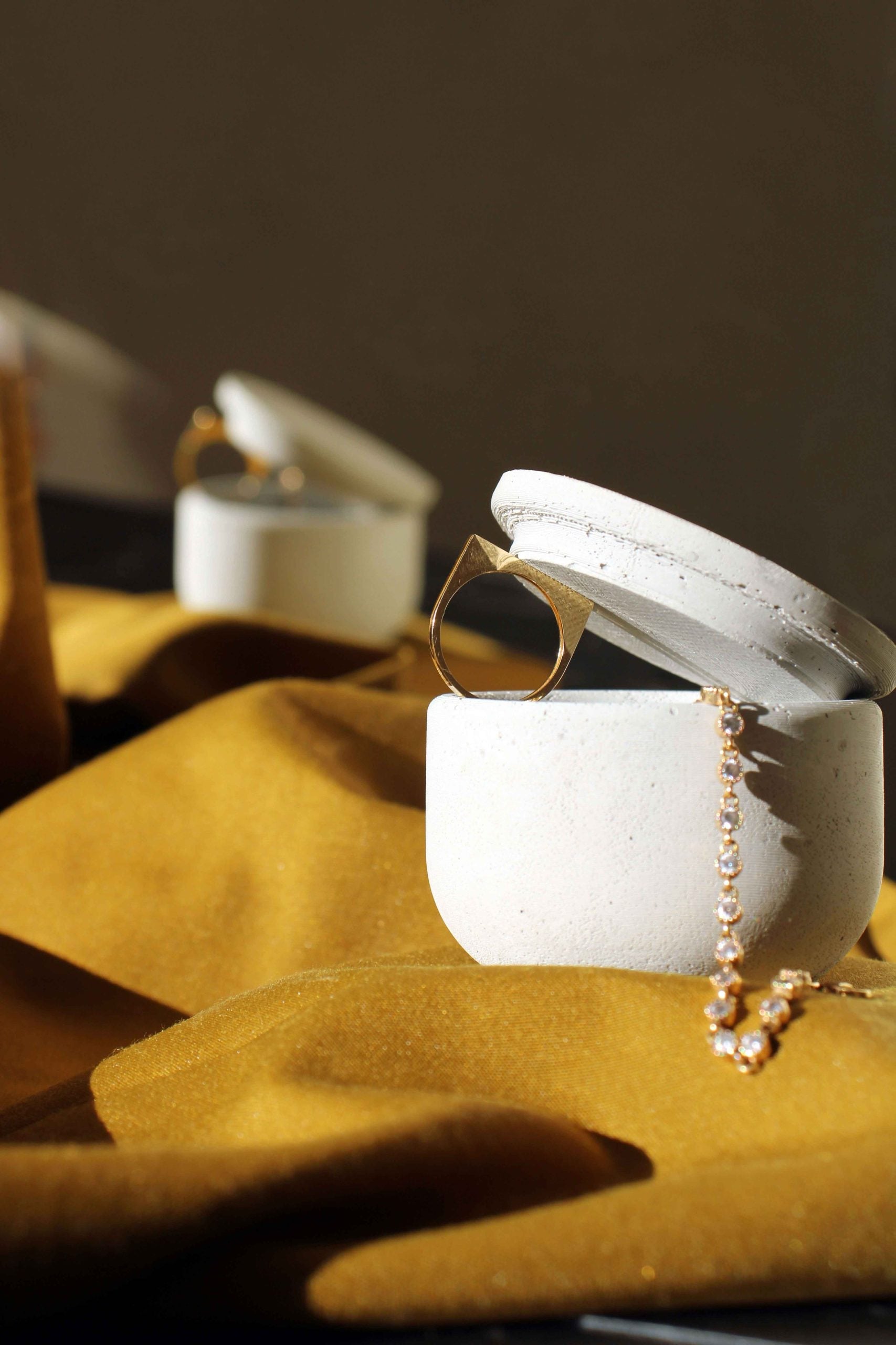 Handmade Concrete Jewellery Holder and Tealight Holder