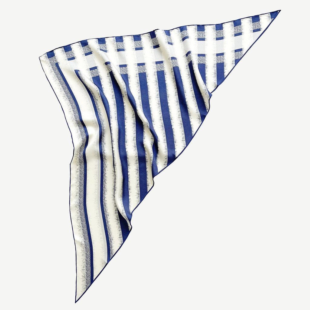 Timeless Stripes Silk Scarf - Double-sided Print with Luxury Hand-Rolled & Sand-Washed Finish