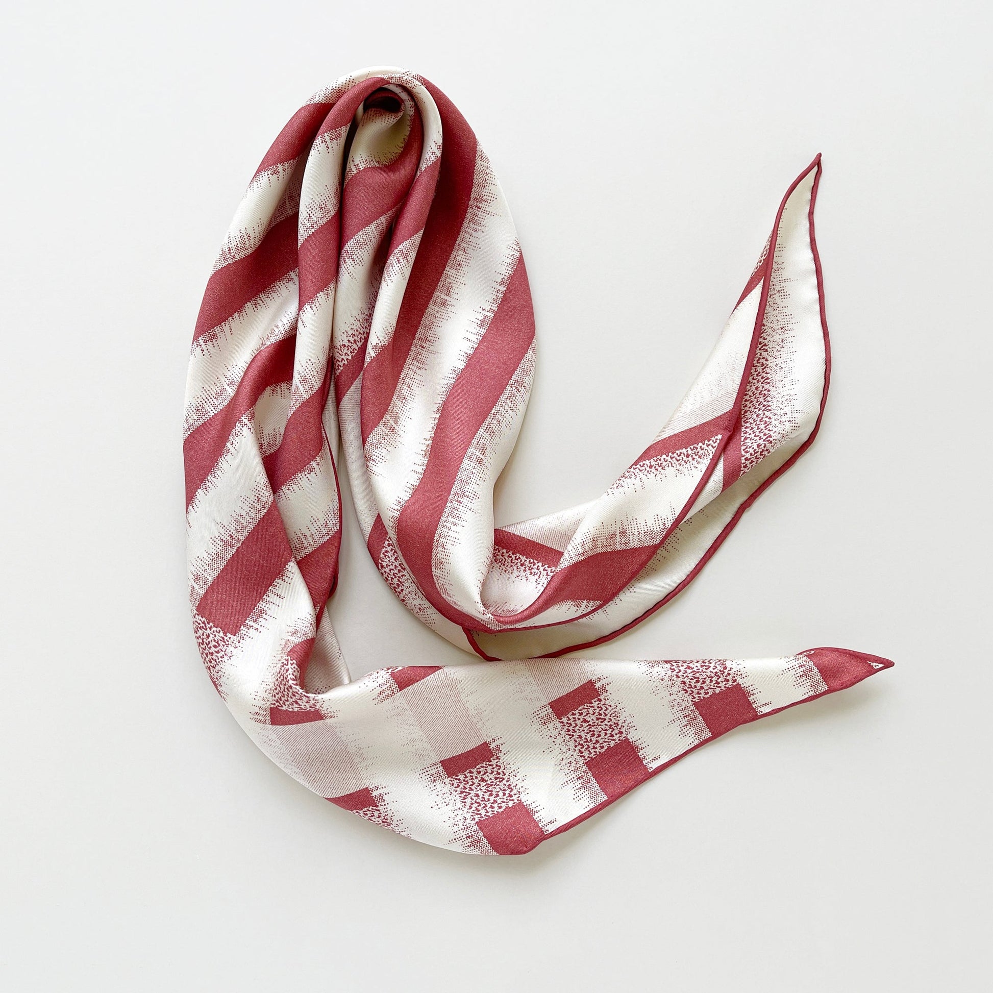 Timeless Stripes Silk Scarf - Double-sided Print with Luxury Hand-Rolled & Sand-Washed Finish