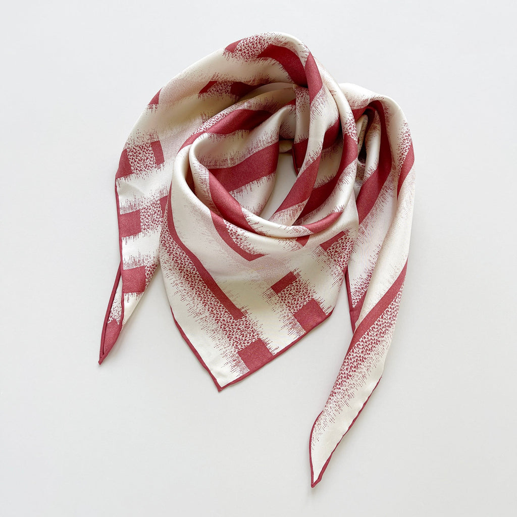 Timeless Stripes Silk Scarf - Double-sided Print with Luxury Hand-Rolled & Sand-Washed Finish