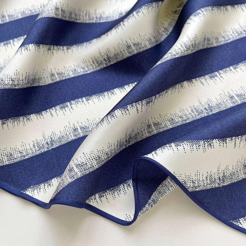 Timeless Stripes Silk Scarf - Double-sided Print with Luxury Hand-Rolled & Sand-Washed Finish