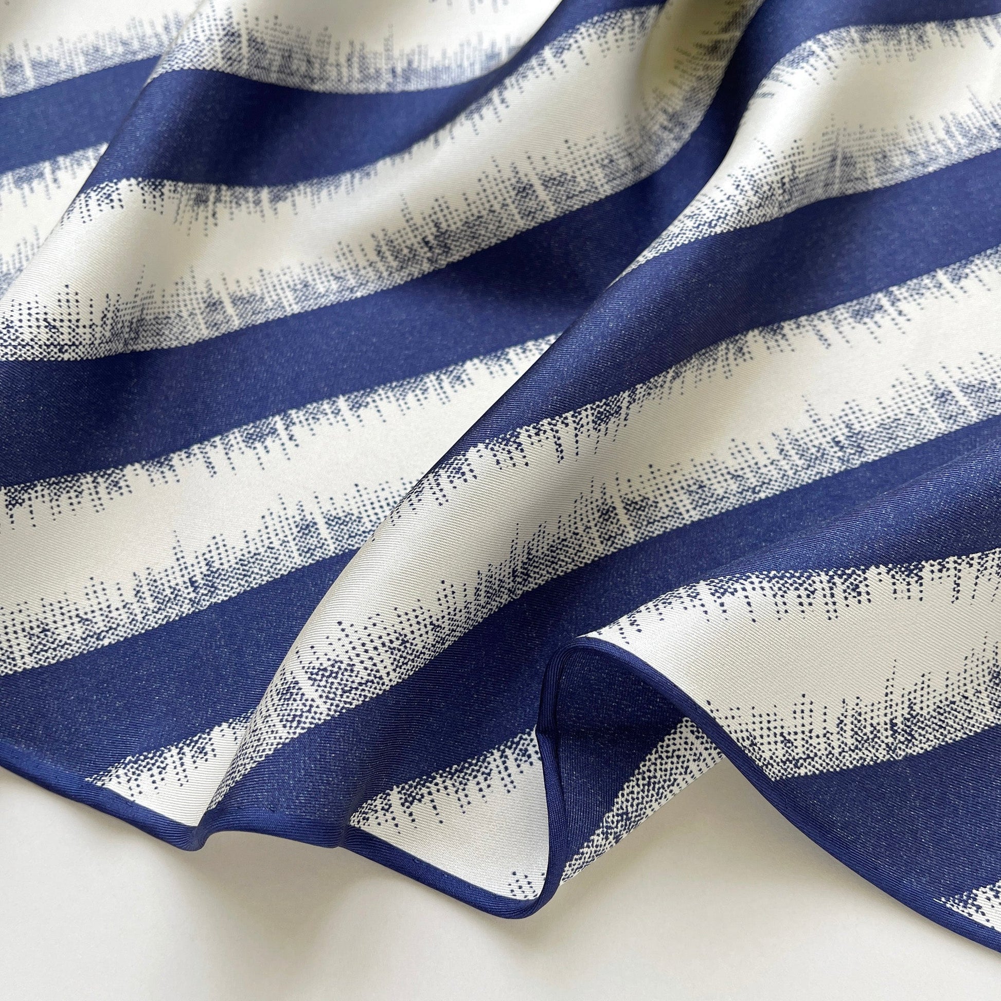 Timeless Stripes Silk Scarf - Double-sided Print with Luxury Hand-Rolled & Sand-Washed Finish