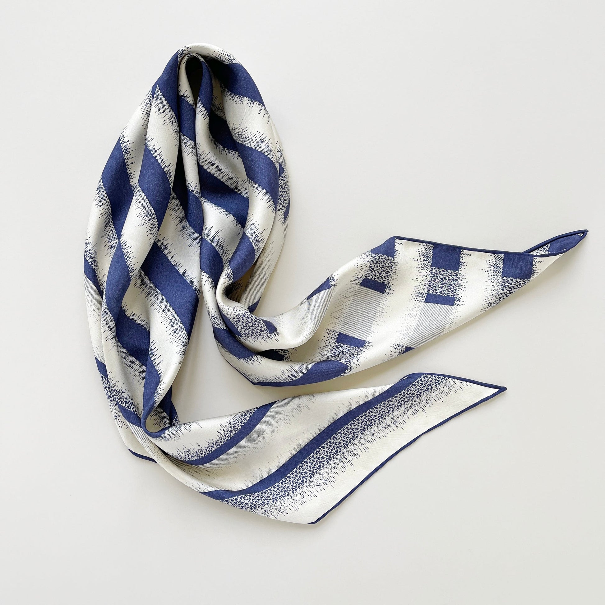 Timeless Stripes Silk Scarf - Double-sided Print with Luxury Hand-Rolled & Sand-Washed Finish