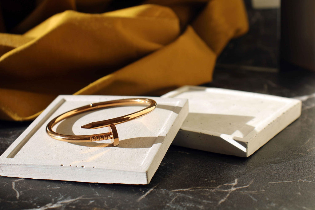 White Concrete Square Jewellery Holder