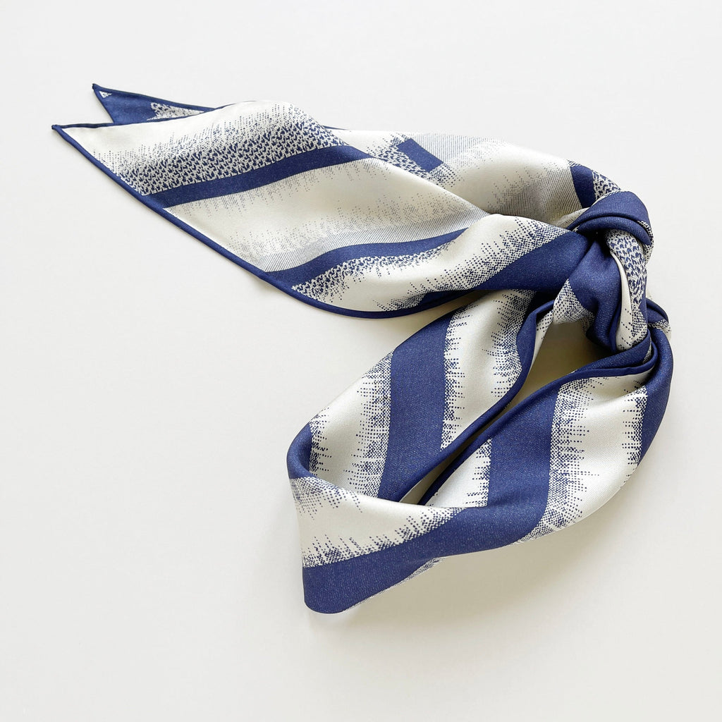 Timeless Stripes Silk Scarf - Double-sided Print with Luxury Hand-Rolled & Sand-Washed Finish