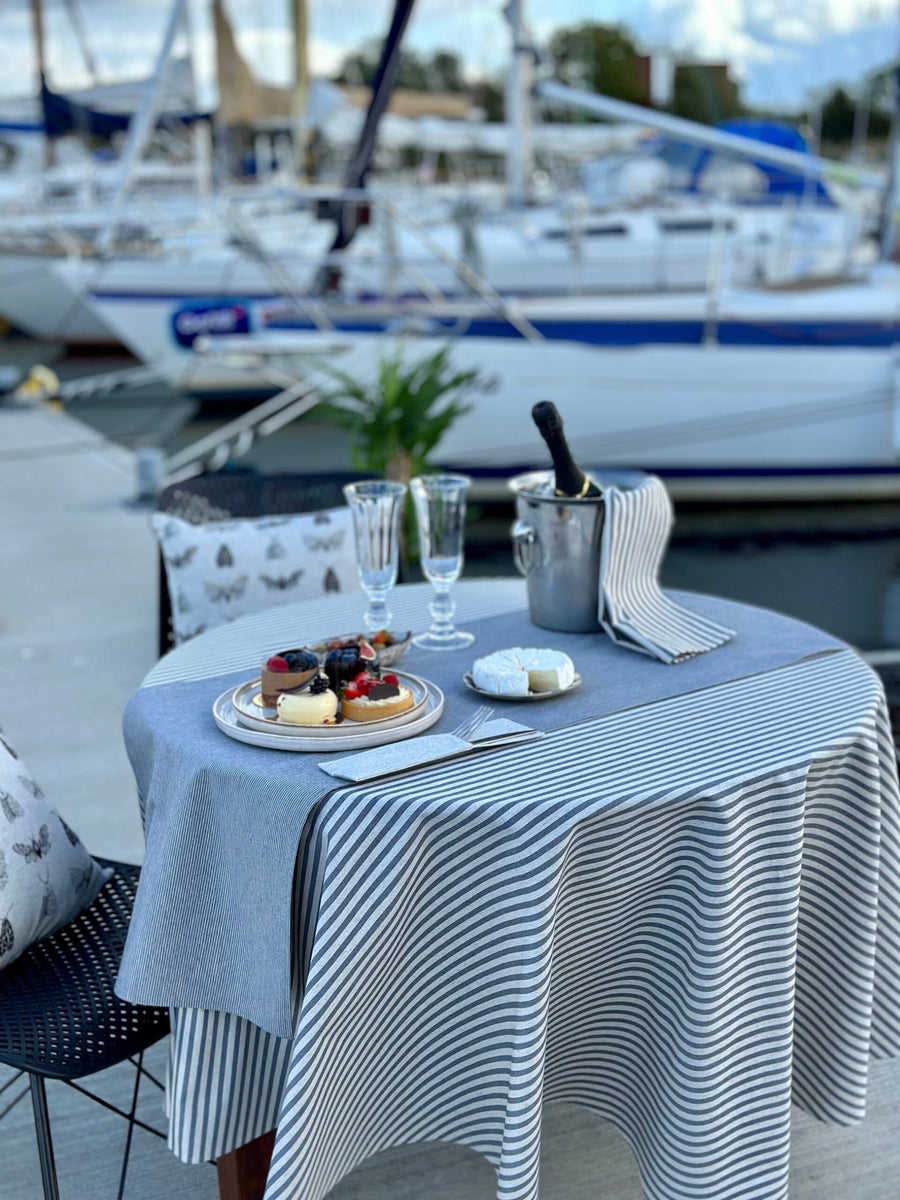 Nordic-Inspired Round Tablecloth – Eco-Friendly & Elegant by Hortensias Home at www.brixbailey.com