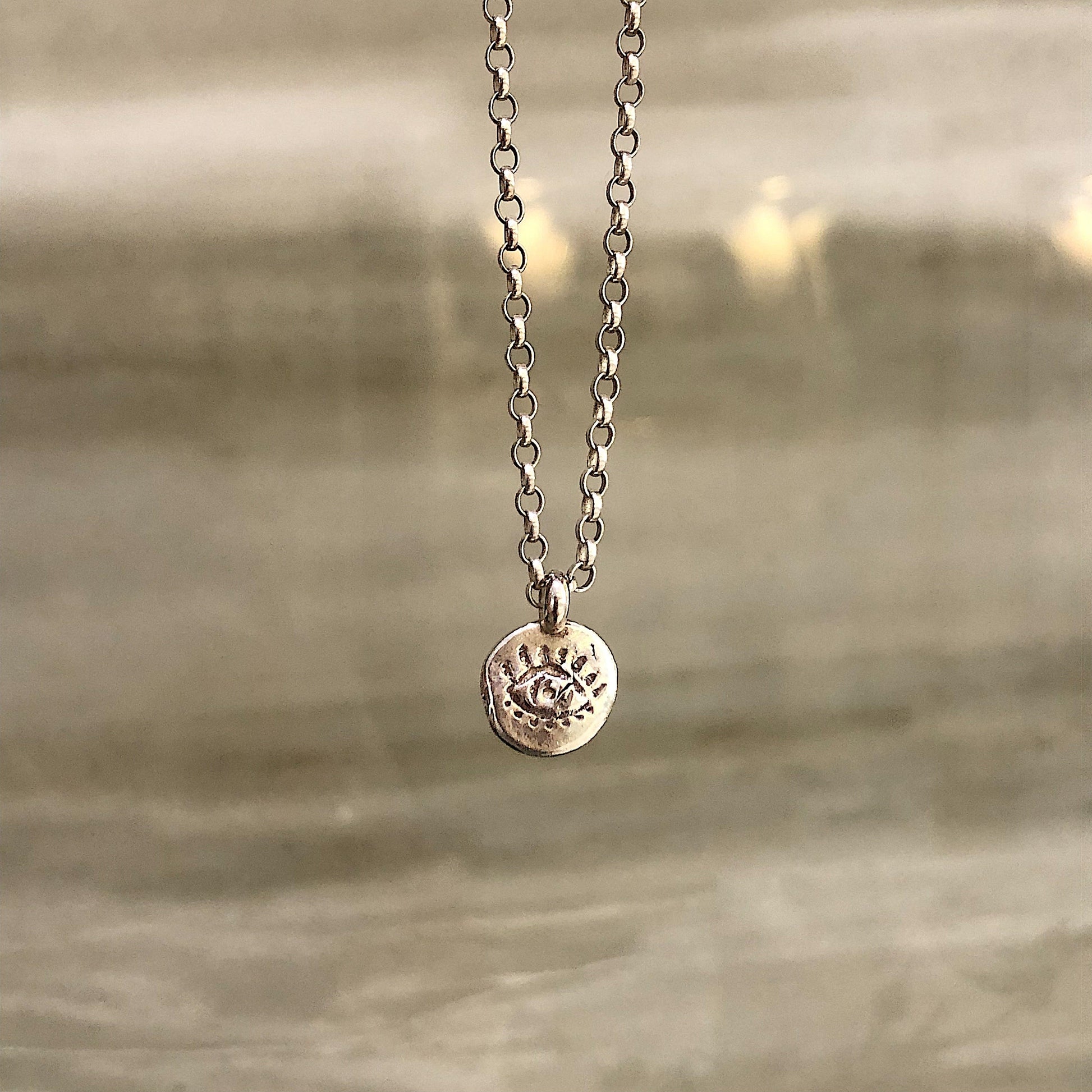 Eye Talisman Charm Necklace in Recycled Sterling Silver