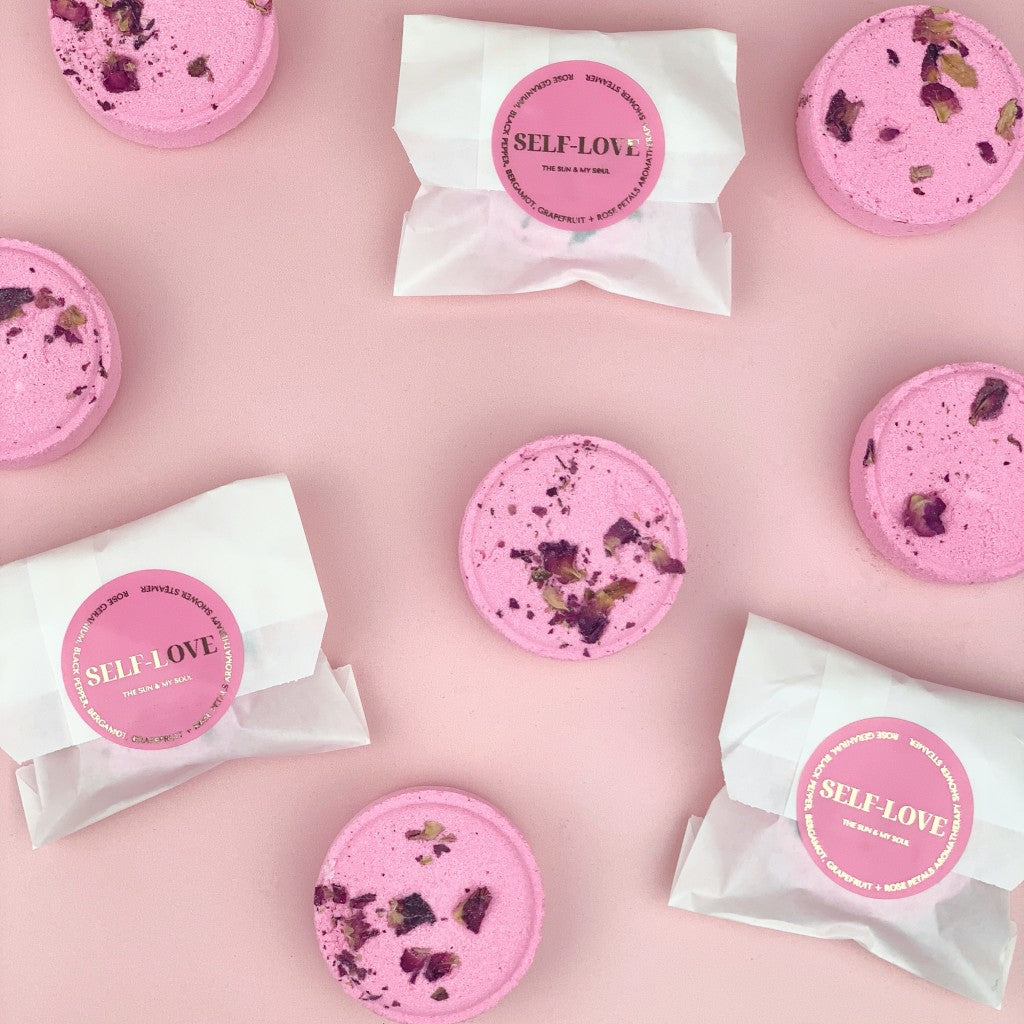 Self-Love Aromatherapy Shower Steamer Sample with Rose Geranium and Black Pepper