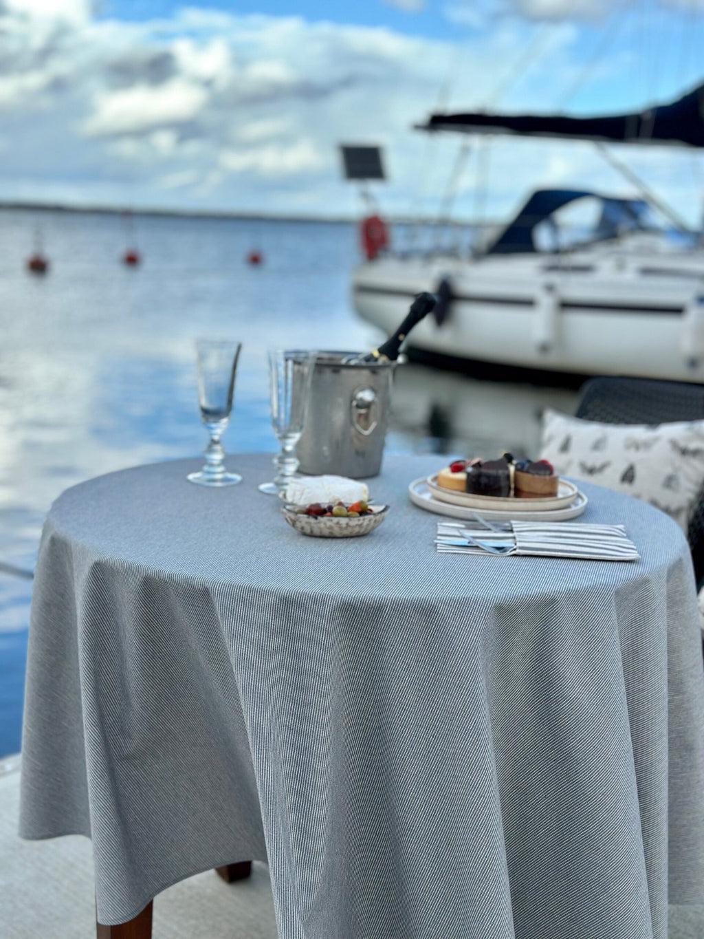 Eco-Friendly Round Tablecloth – Nordic Style & Recycled Fiber by Hortensias Home at www.brixbailey.com