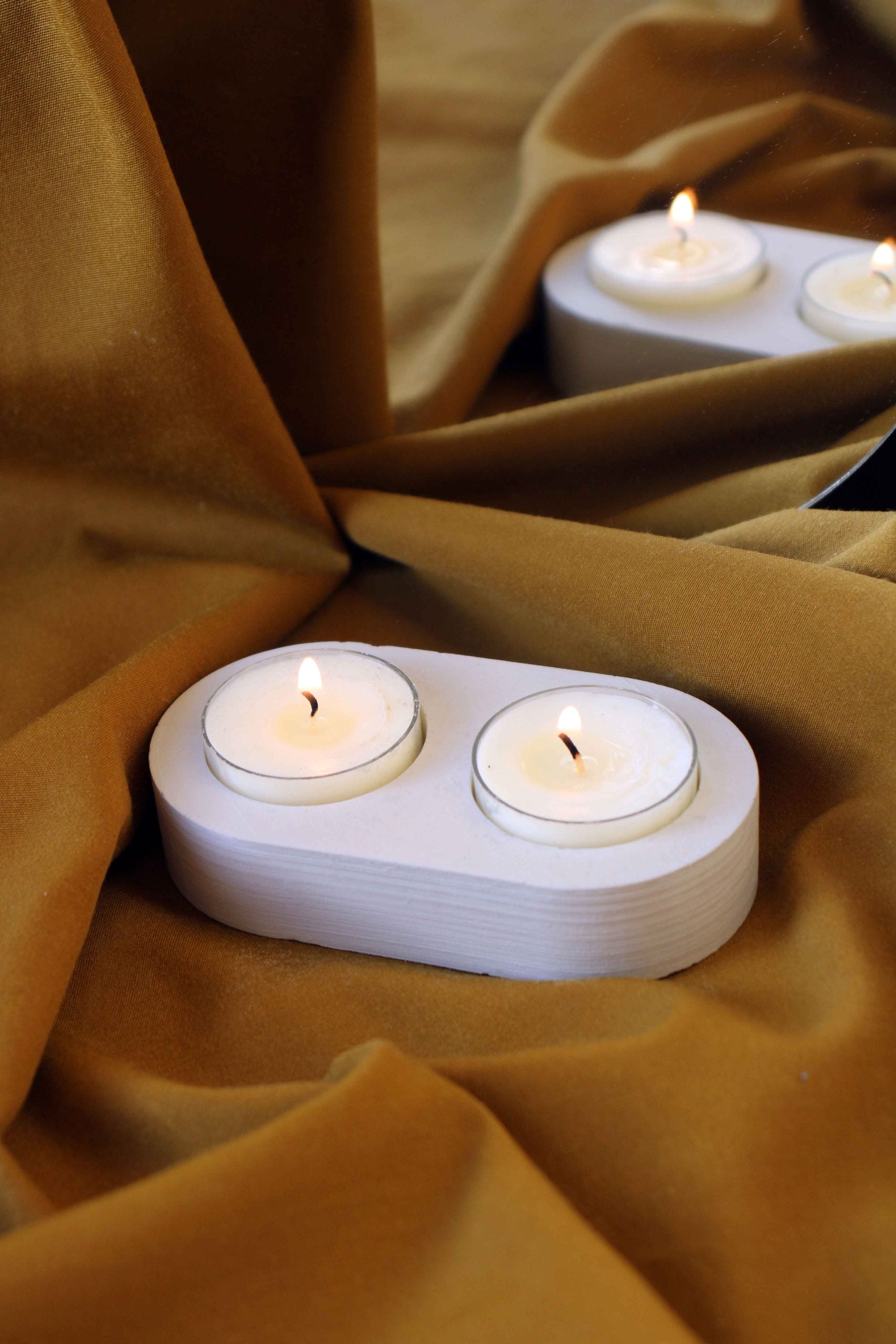 Concrete Double Tealight Holder