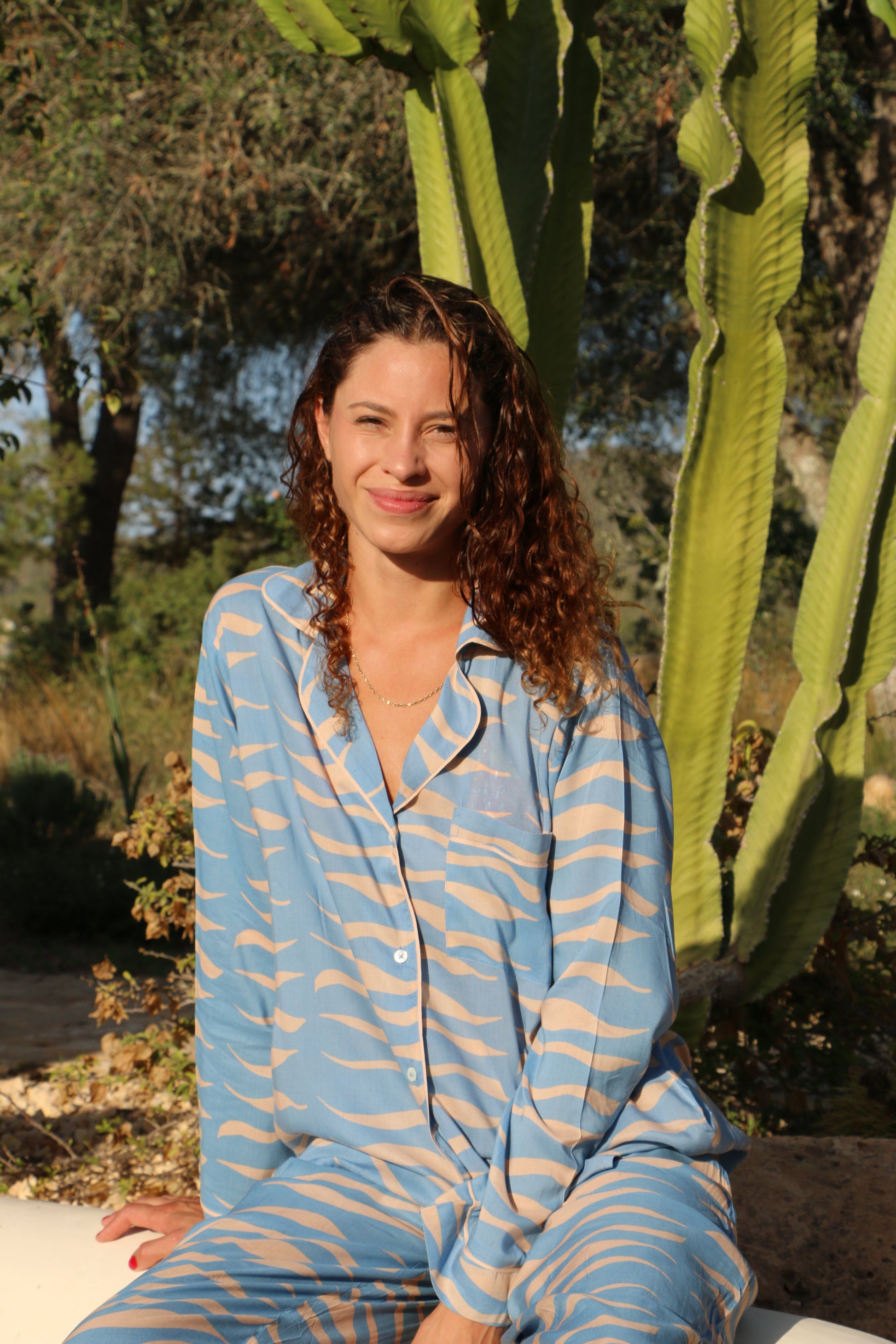 Unisex Ondas Modal Top and Bottom Set Pyjama