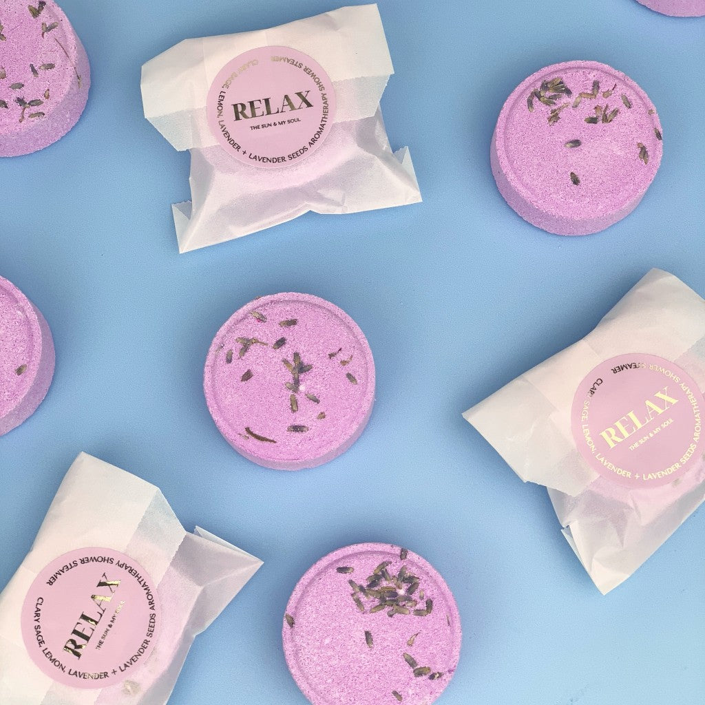 Relax Aromatherapy Shower Steamer with Clary Sage, Lemon and Lavender