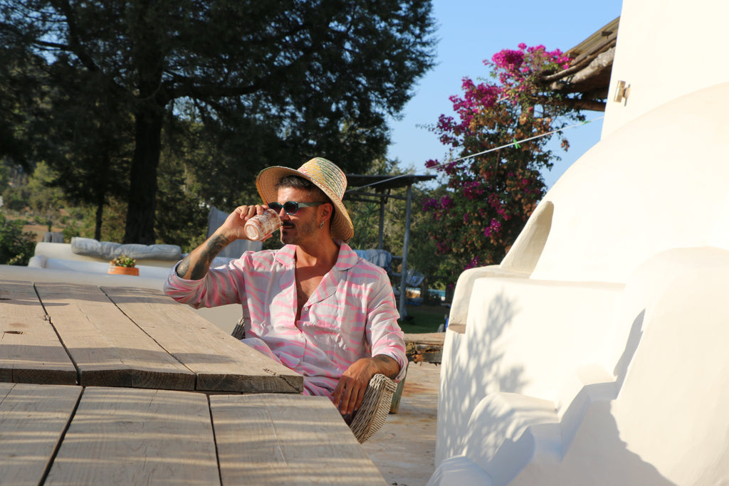 Can Rose Baby Pink Tiger Stripe Pyjama Set