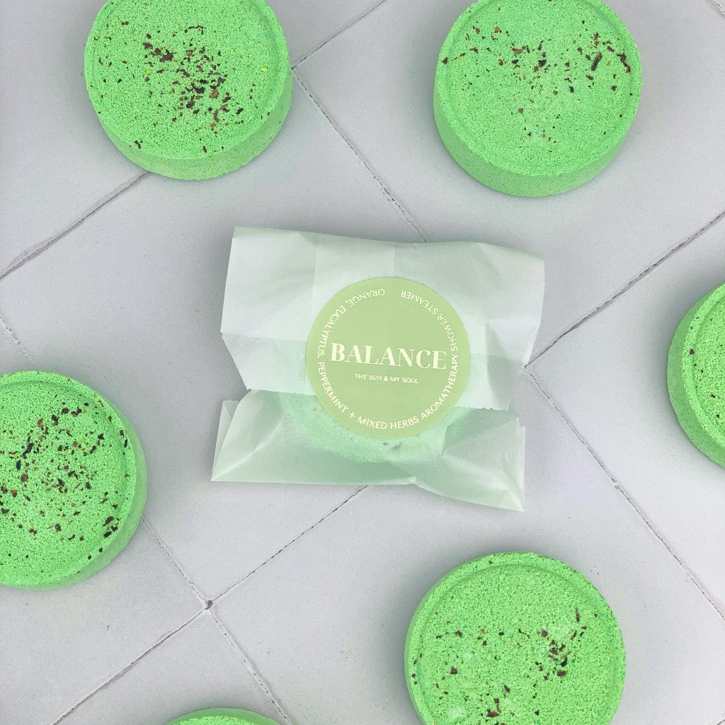 Balance Aromatherapy Shower Steamer Orange Eucalyptus Peppermint Herbs