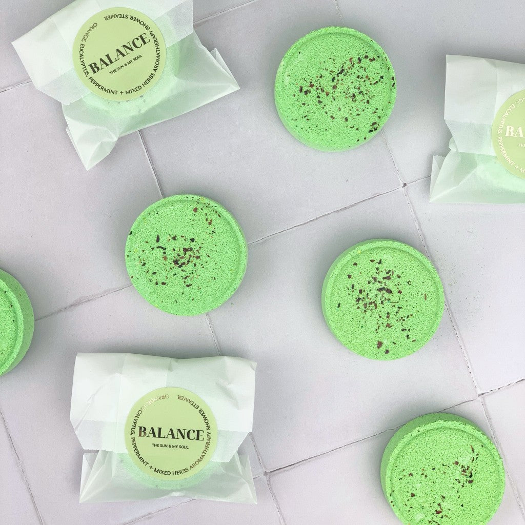 Balance Aromatherapy Shower Steamer Orange Eucalyptus Peppermint Herbs