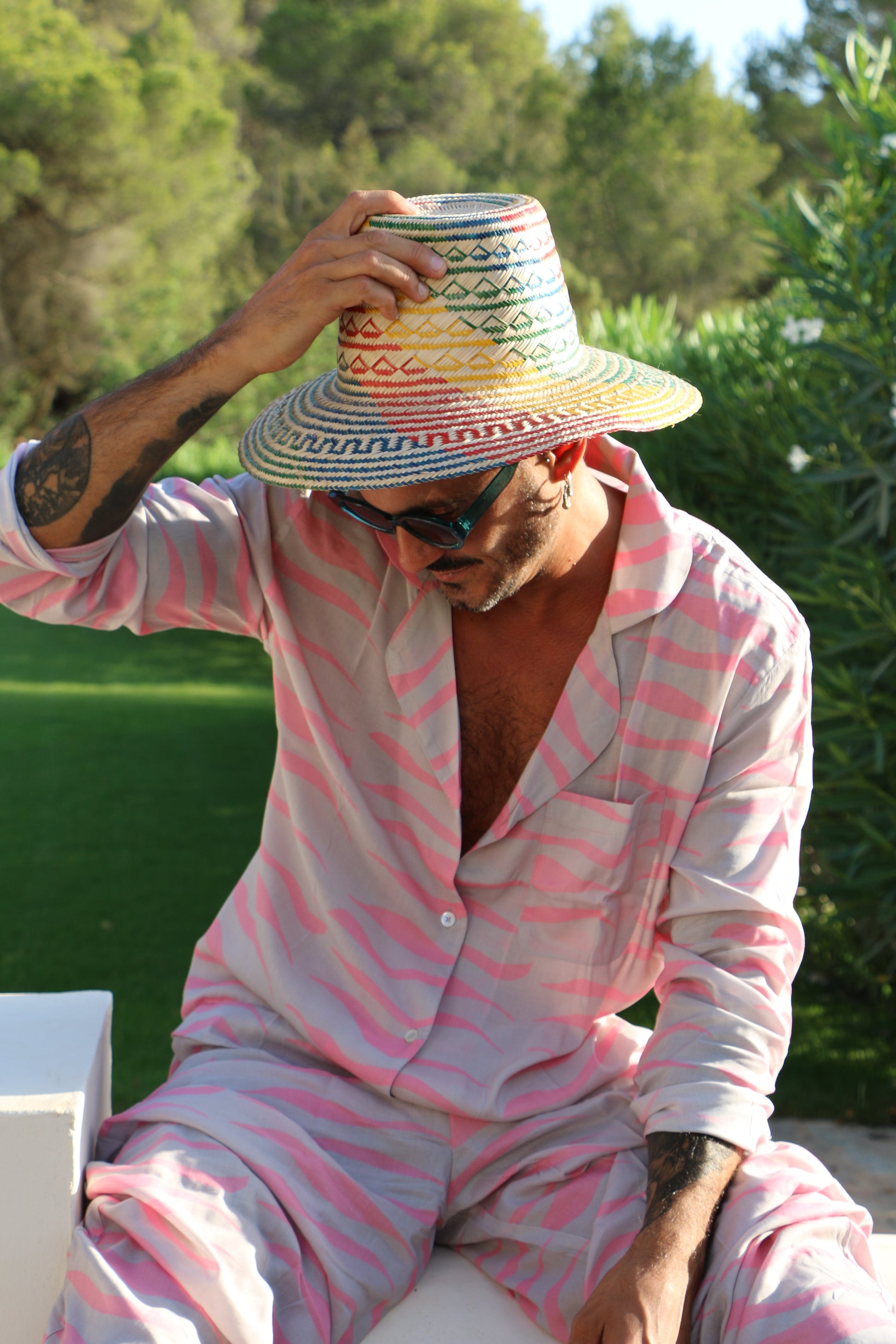 Can Rose Baby Pink Tiger Stripe Pyjama Set