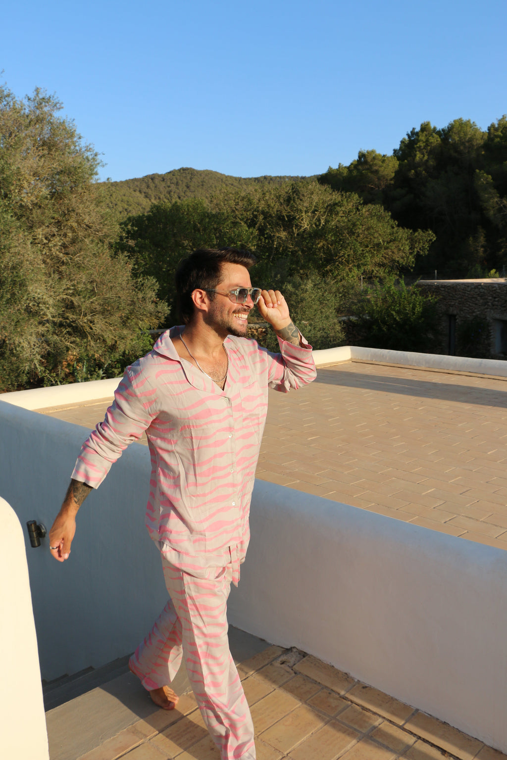 Can Rose Baby Pink Tiger Stripe Pyjama Set