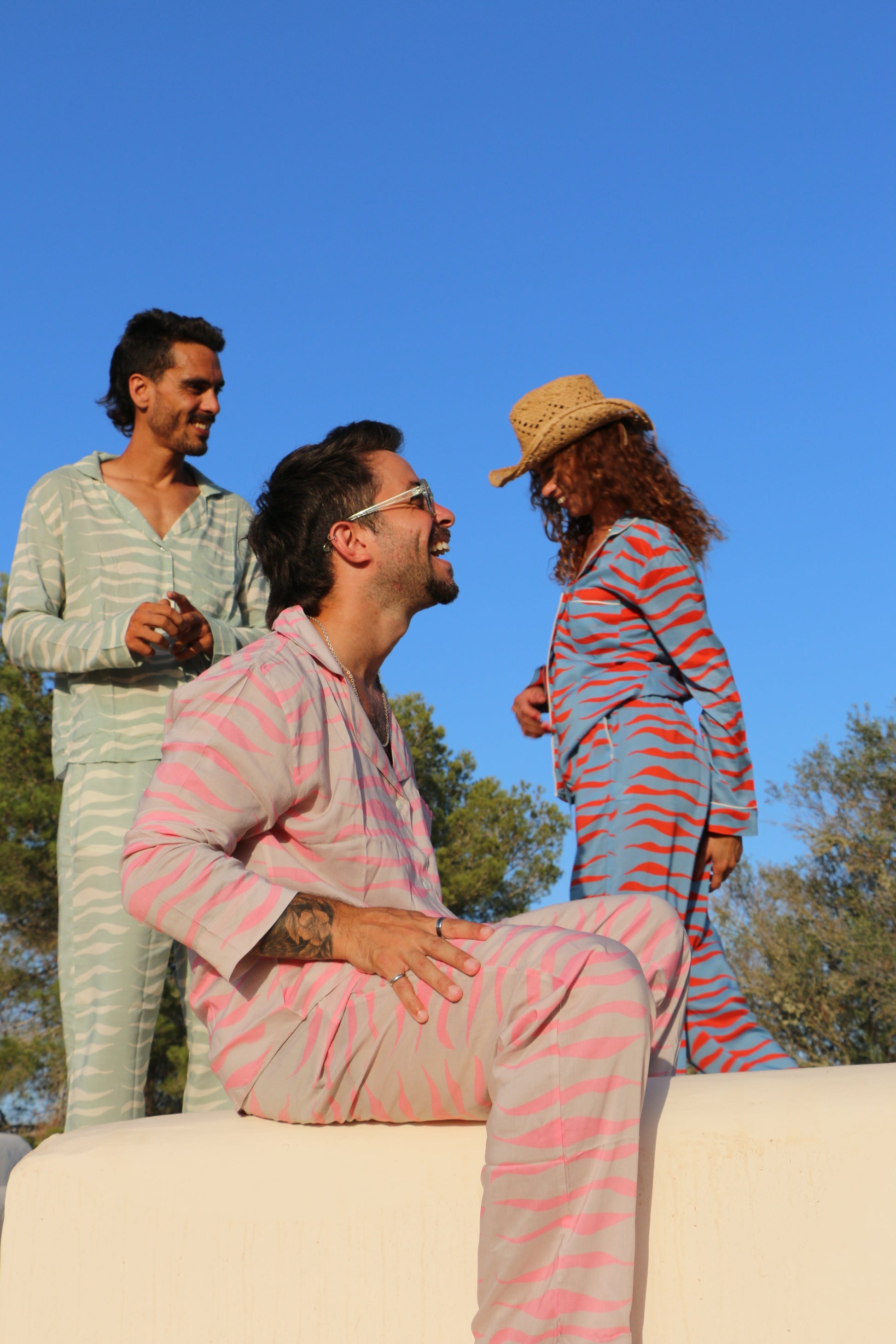 Can Rose Baby Pink Tiger Stripe Pyjama Set