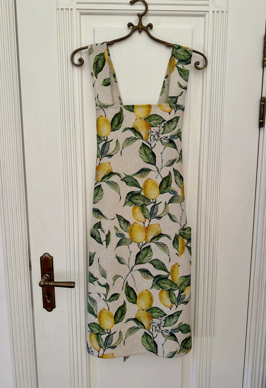 Lemon Linen Japanese Style Apron – Chic & Comfortable by Hortensias Home at www.brixbailey.com