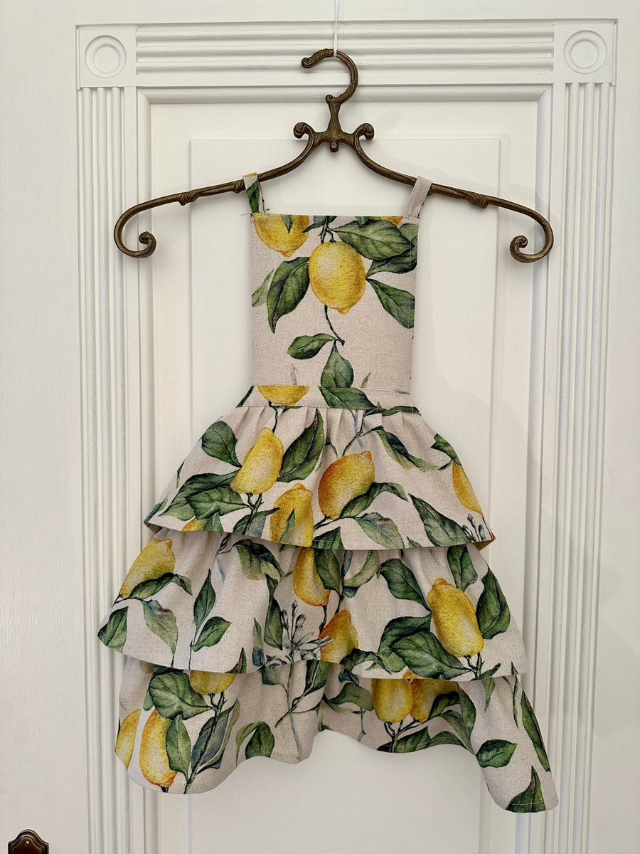 Stylish Lemon Print Apron – Durable Linen-Cotton Mix by Hortensias Home at www.brixbailey.com