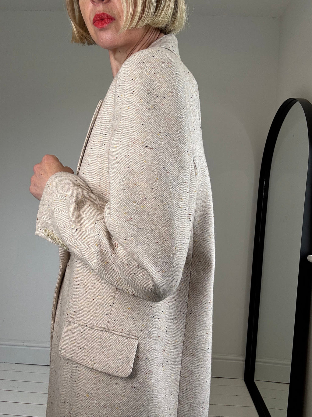 Herringbone Textured Suit in Pick