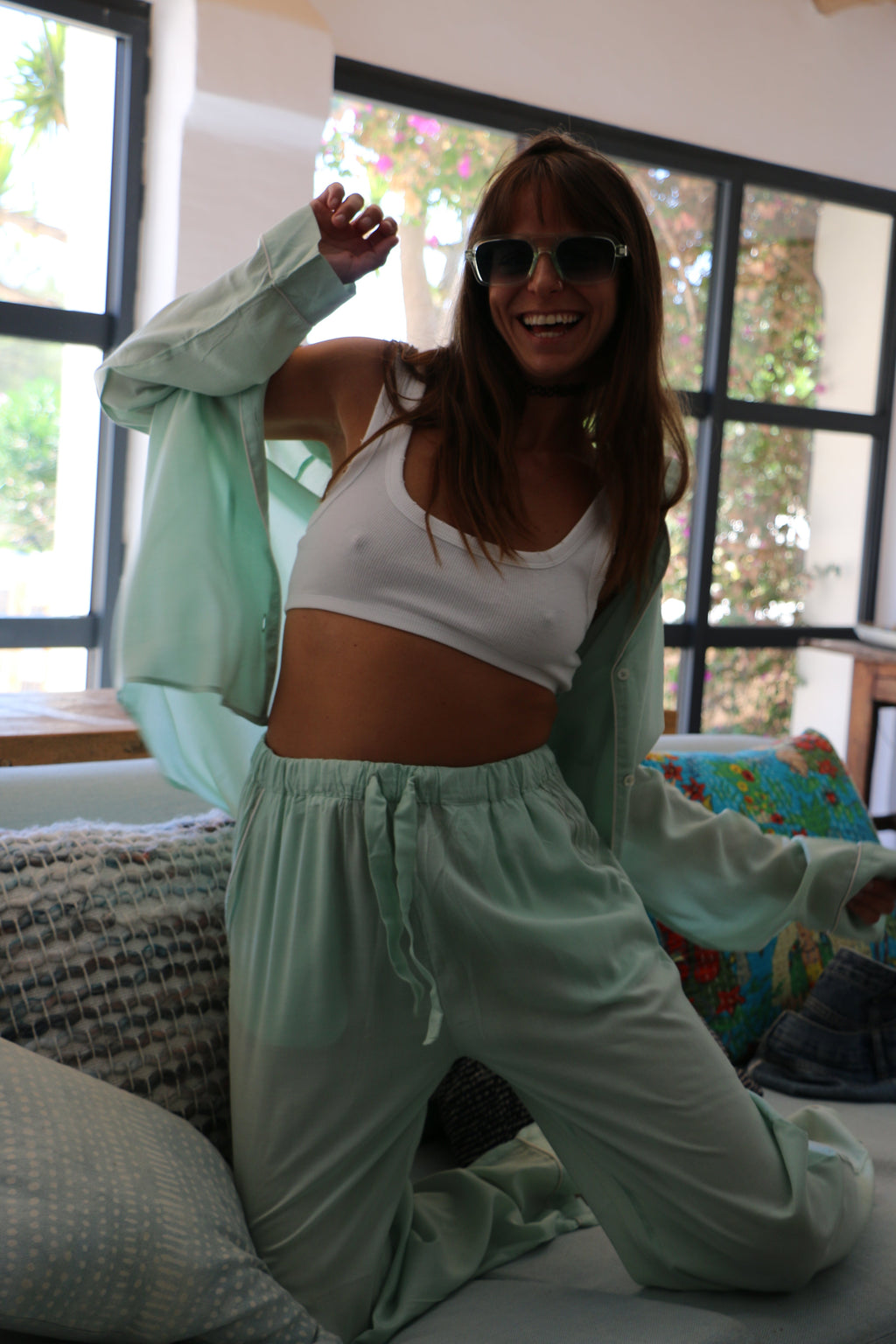 Unisex Cucumber Green Pyjama Set