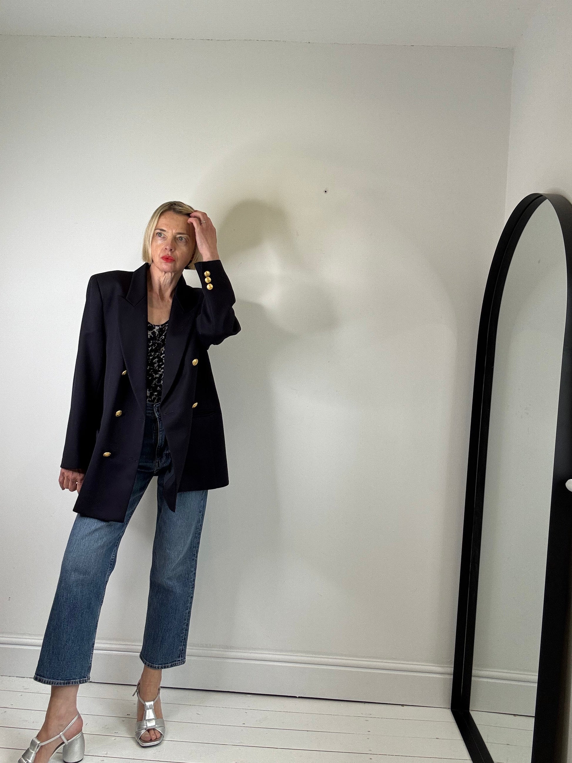 Vintage Pure New Wool Blazer in Gold