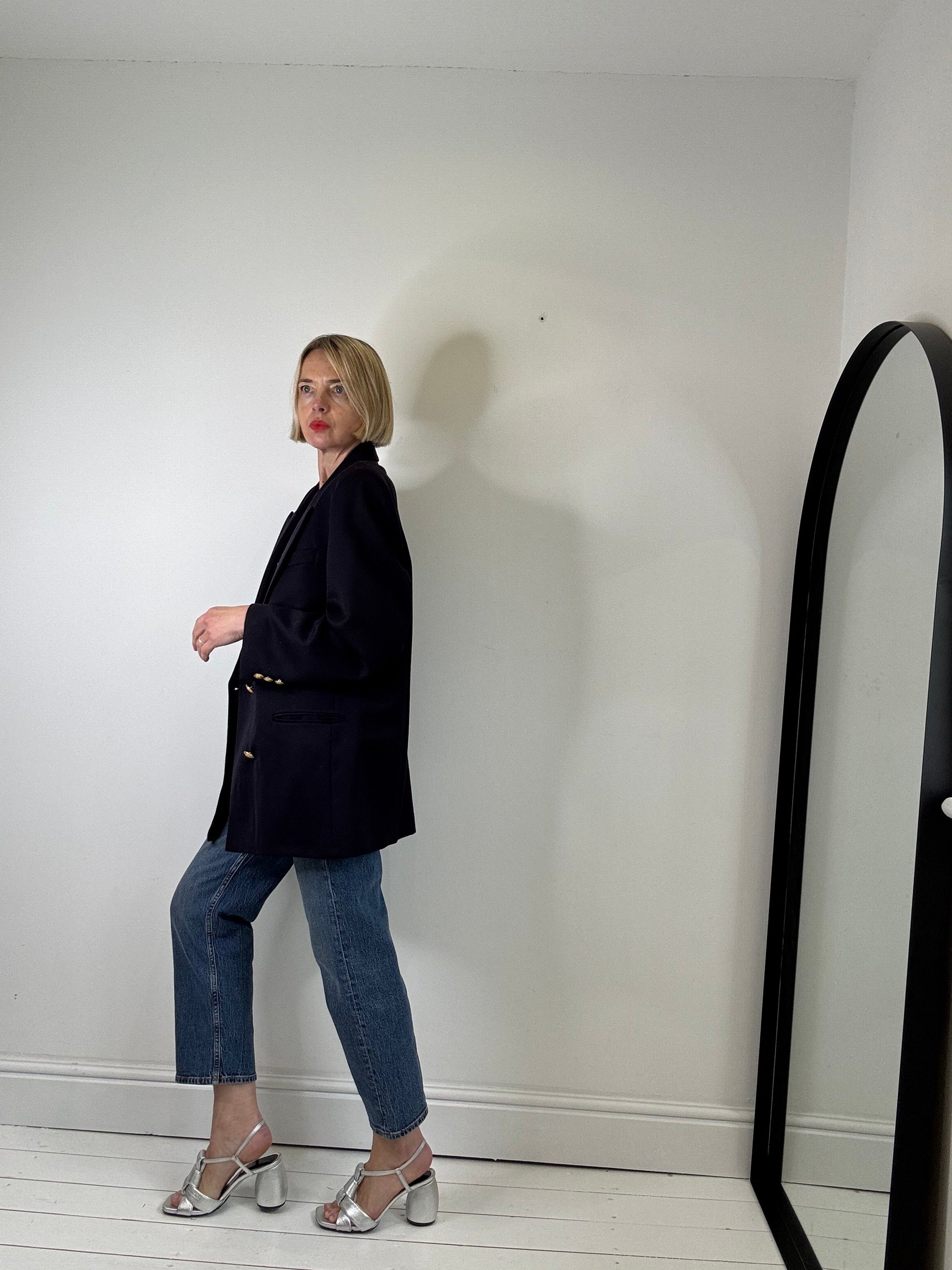 Vintage Pure New Wool Blazer in Gold