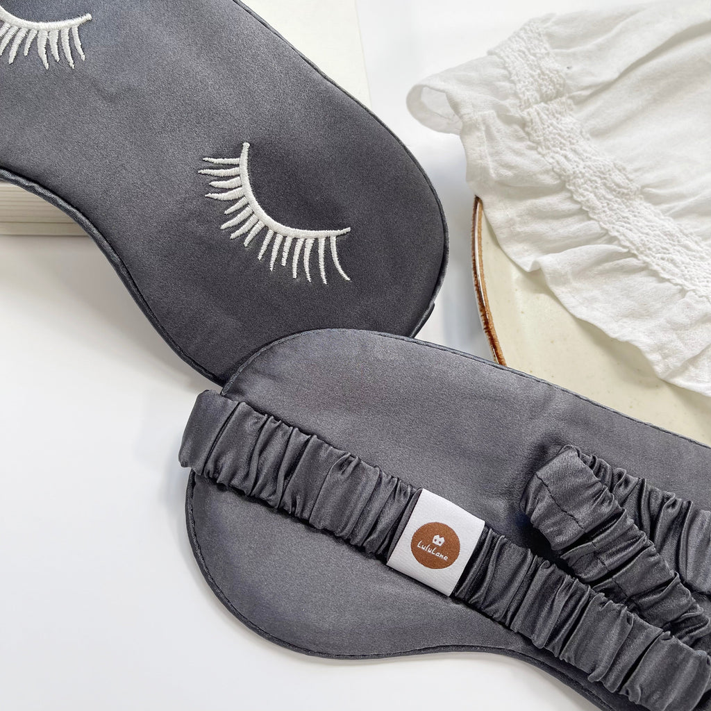 Luxury Embroidered Silk Sleep Mask - Soft Eye Mask for Restful Comfort