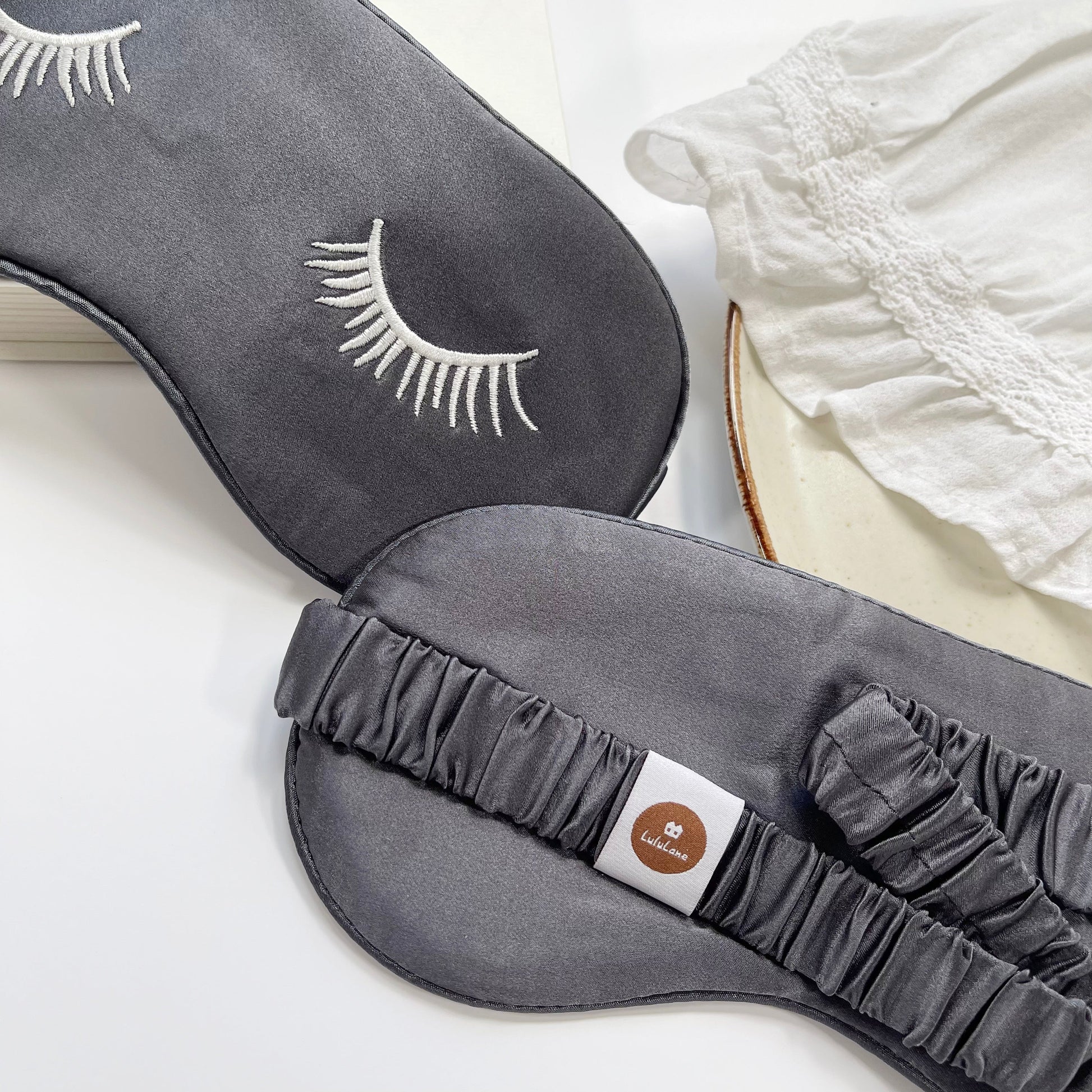 Luxury Embroidered Silk Sleep Mask - Soft Eye Mask for Restful Comfort