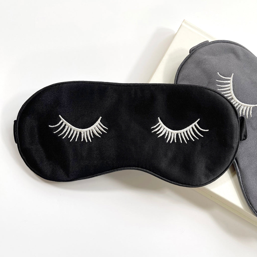 Luxury Embroidered Silk Sleep Mask - Soft Eye Mask for Restful Comfort