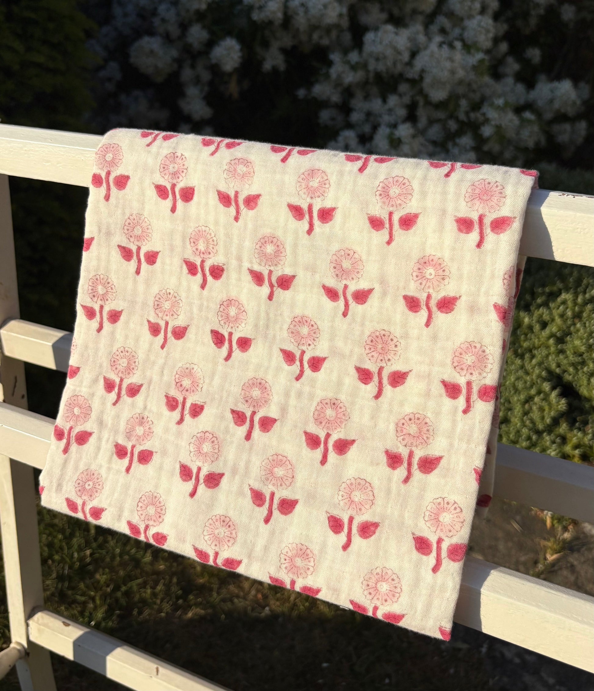 Woo Woo Muslin Swaddle - Rose Flower