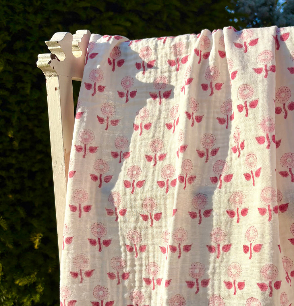 Woo Woo Muslin Swaddle - Rose Flower