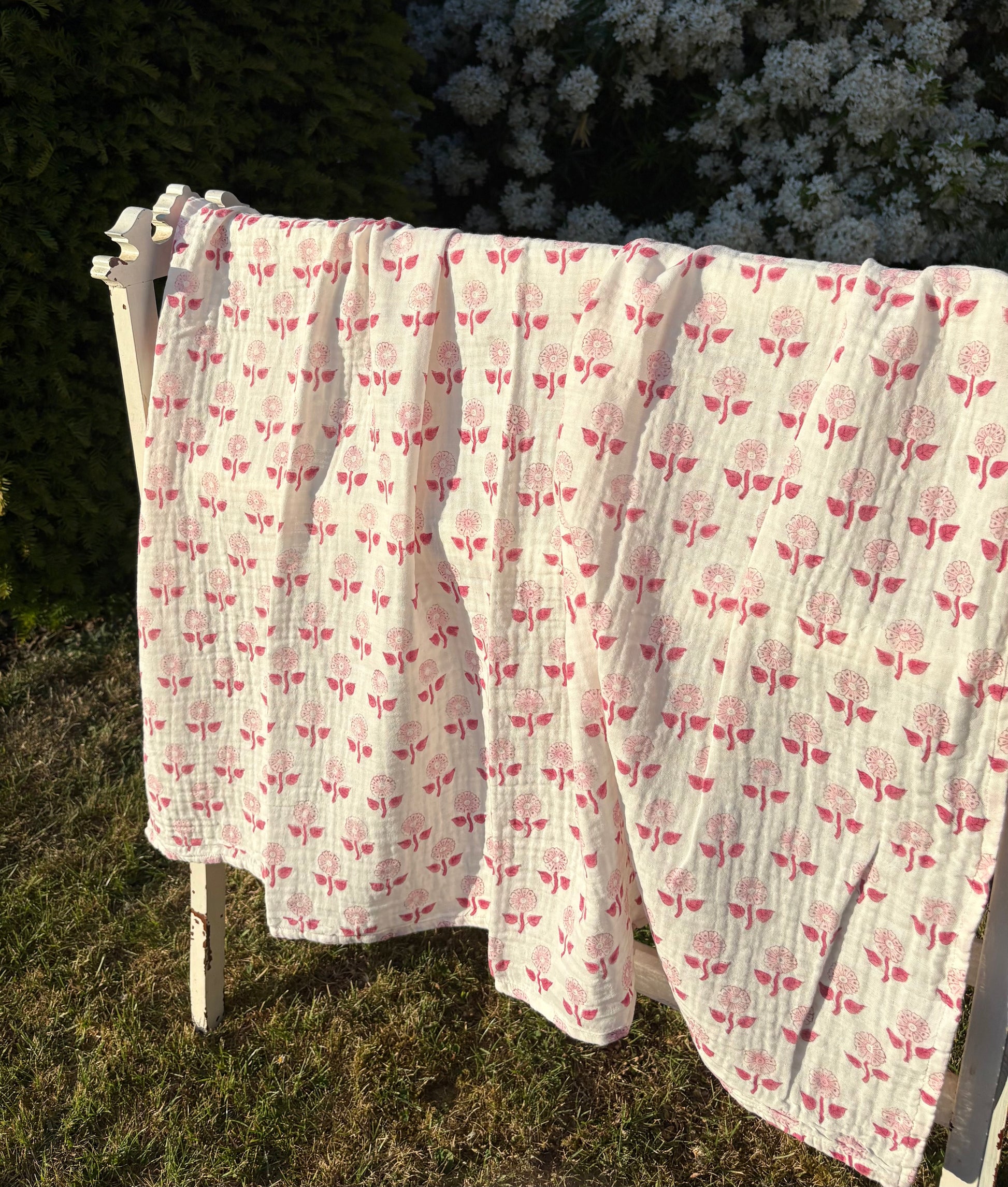 Woo Woo Muslin Swaddle - Rose Flower