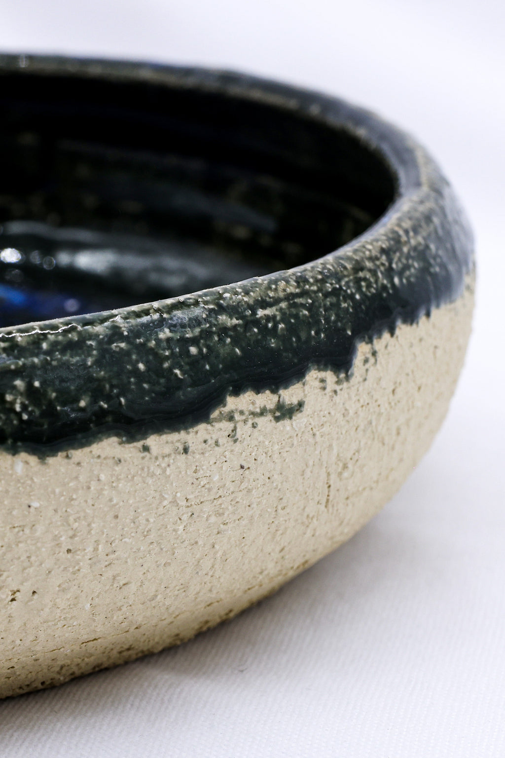 10 inch Cerulean Coast Mist Handmade Milled Stoneware Large Ceramic Plate