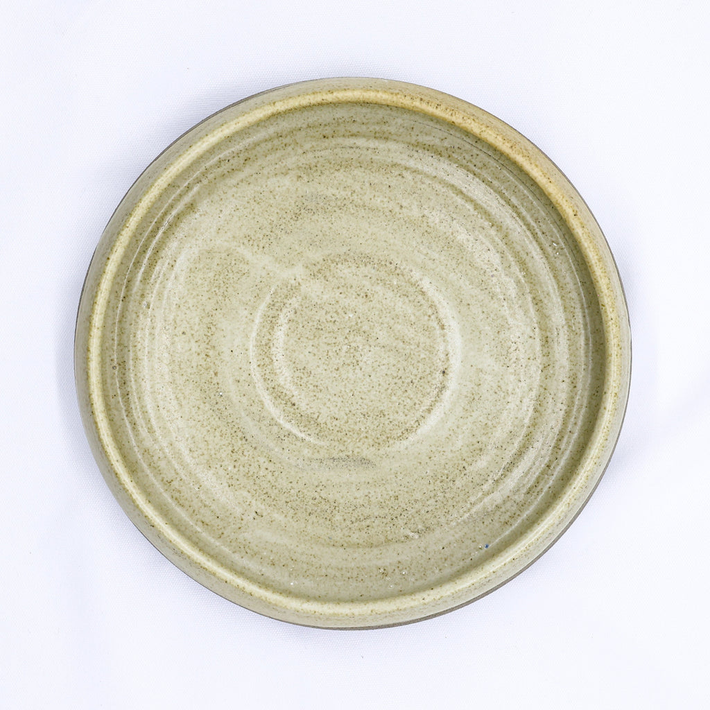 10 inch Olive Sandstone Calm Handmade Smokey Grey Stoneware Large Ceramic Plate