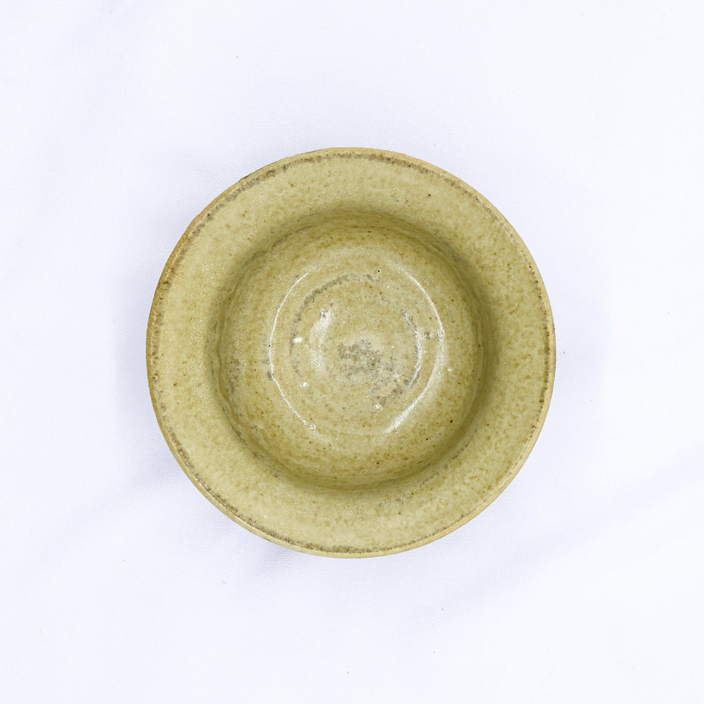 7,5' Olive Sandstone Calm Handmade Grey Stoneware Bowl