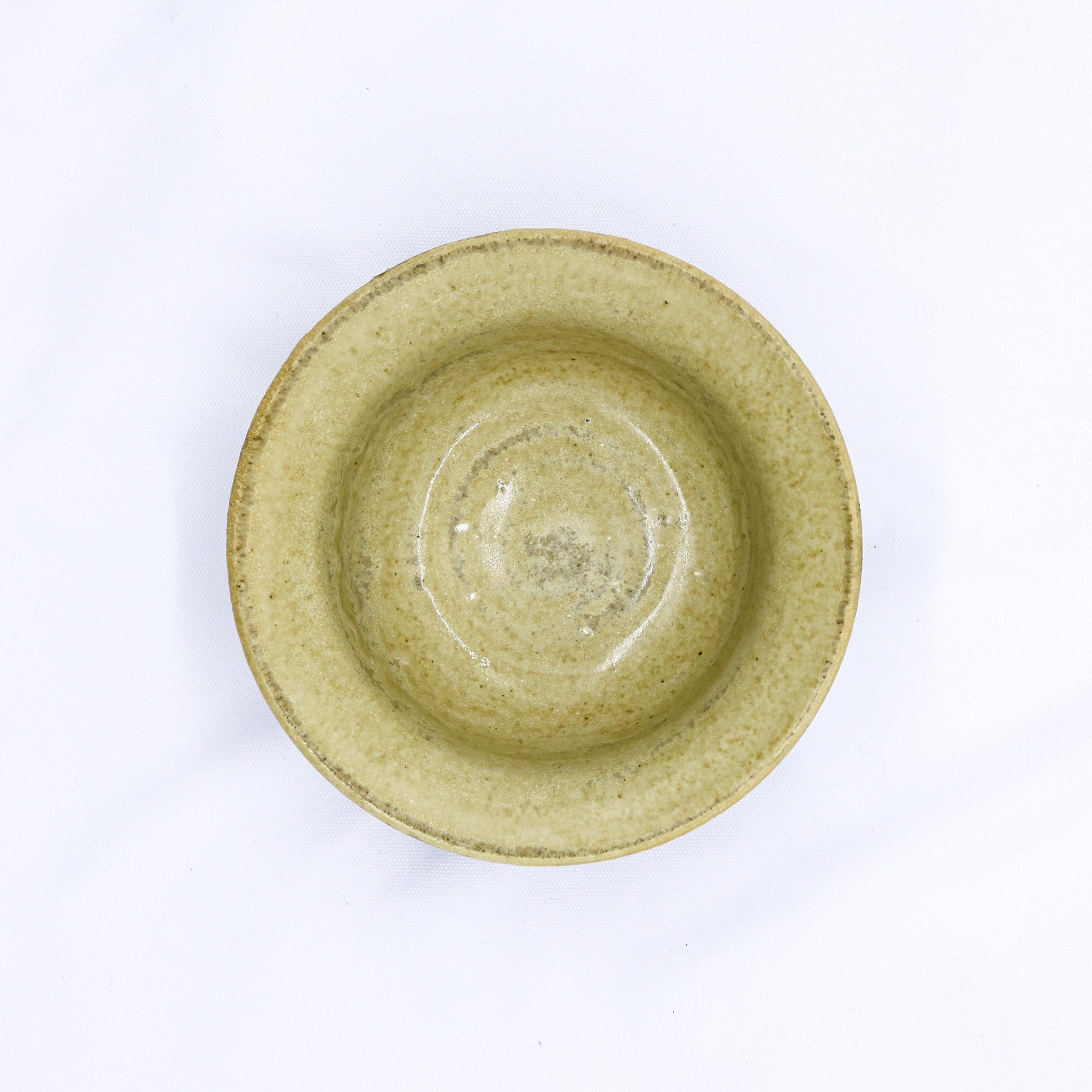 7,5' Olive Sandstone Calm Handmade Grey Stoneware Bowl