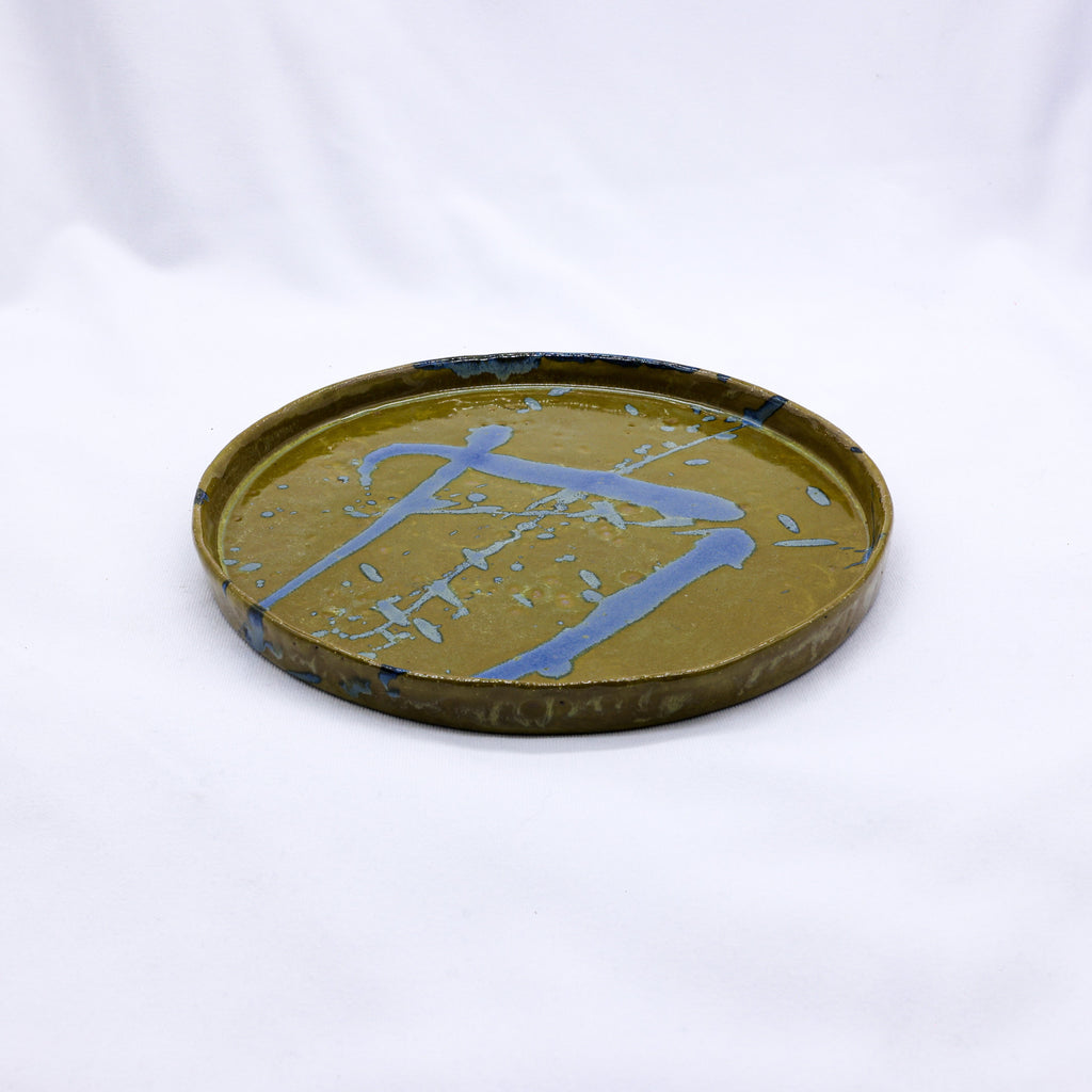 23 cm Oliveflow Smoked Grey Large Stoneware Handmade Ceramic Dinner Plate