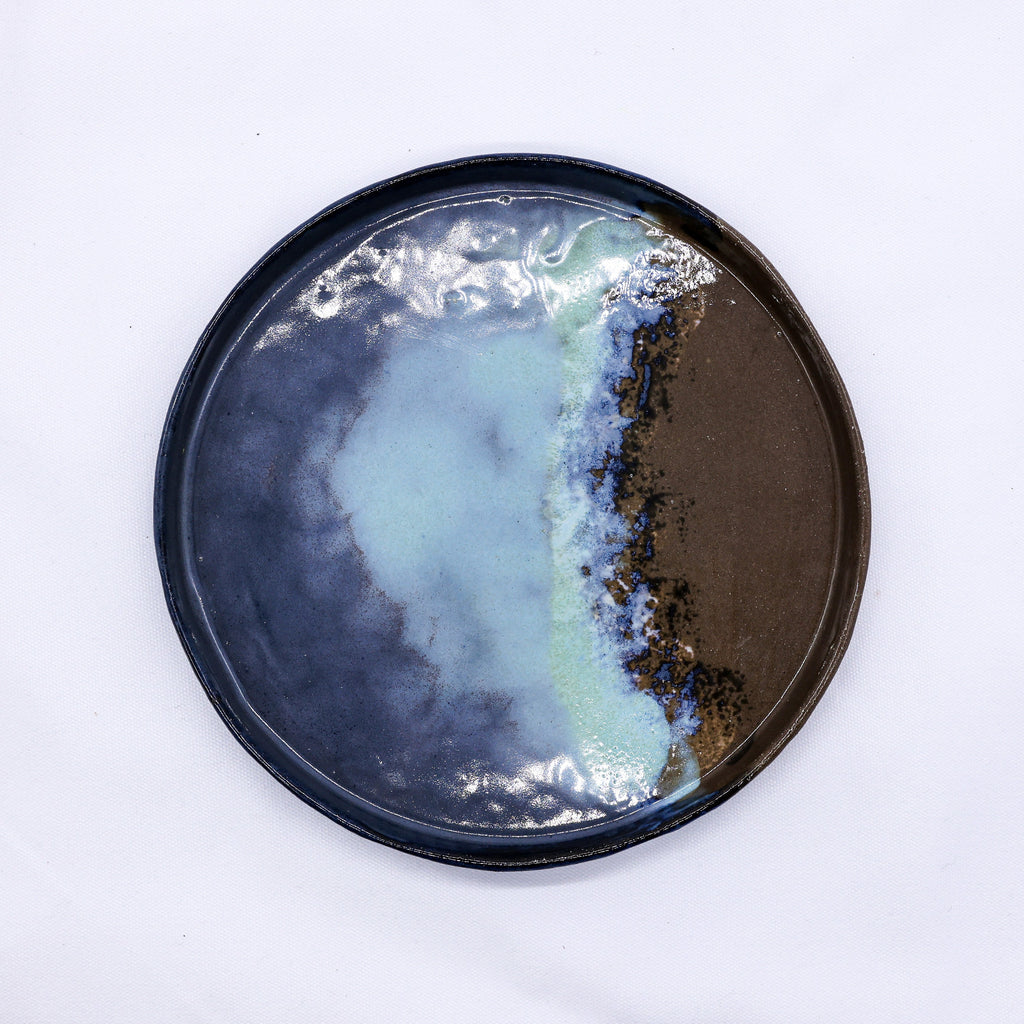 23 cm Seabrook Smoked Grey Large Stoneware Handmade Ceramic Dinner Plate