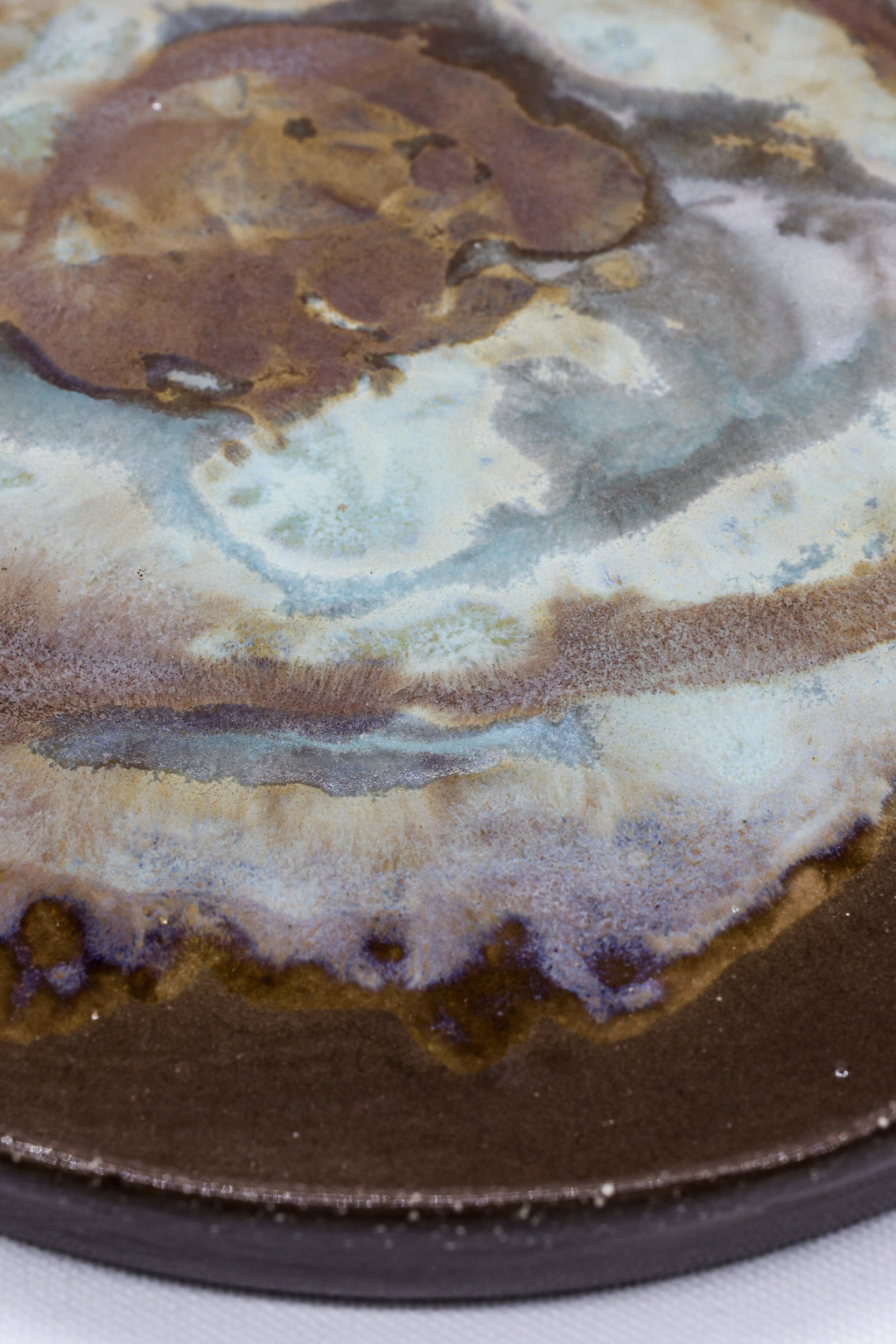 23 cm Tidepool Smoked Grey Large Stoneware Handmade Ceramic Dinner Plate