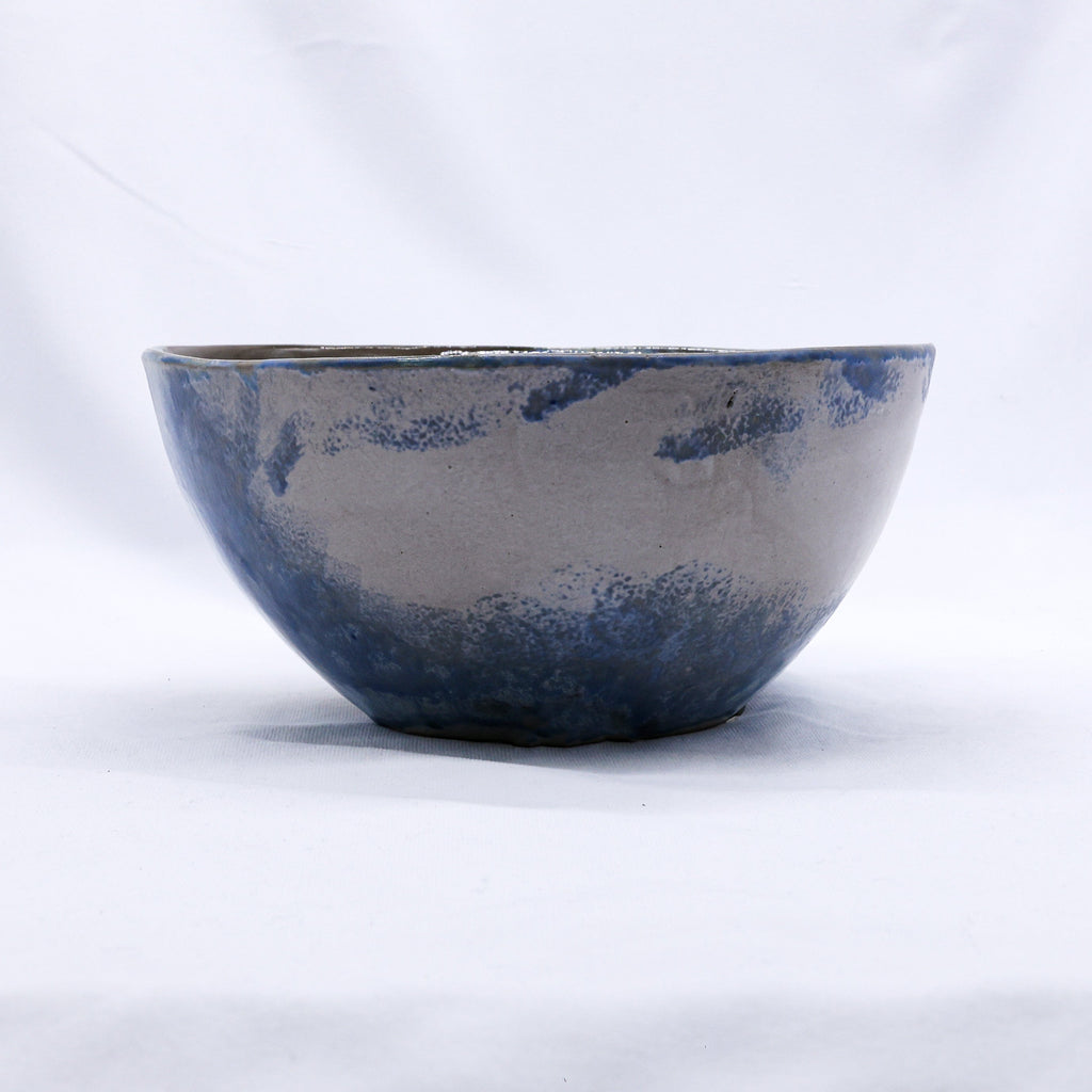 Large Stone Reef Blue Handmade Ceramic Stoneware Dinner Bowl