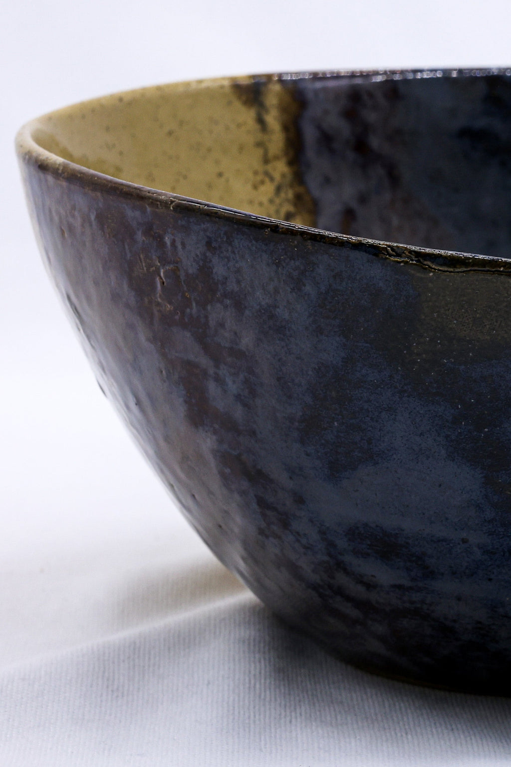 Large Indigo Clay Shore Handmade Ceramic Stoneware Dinner Bowl