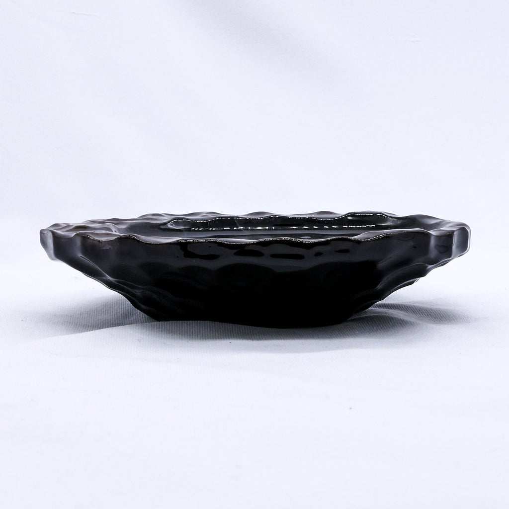 Cobalt Shadow Seashell Serenity Handmade Ceramic Plate