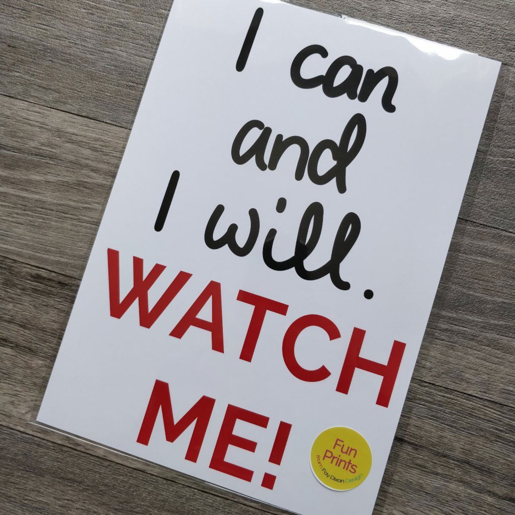 I can and I will. Watch me Print